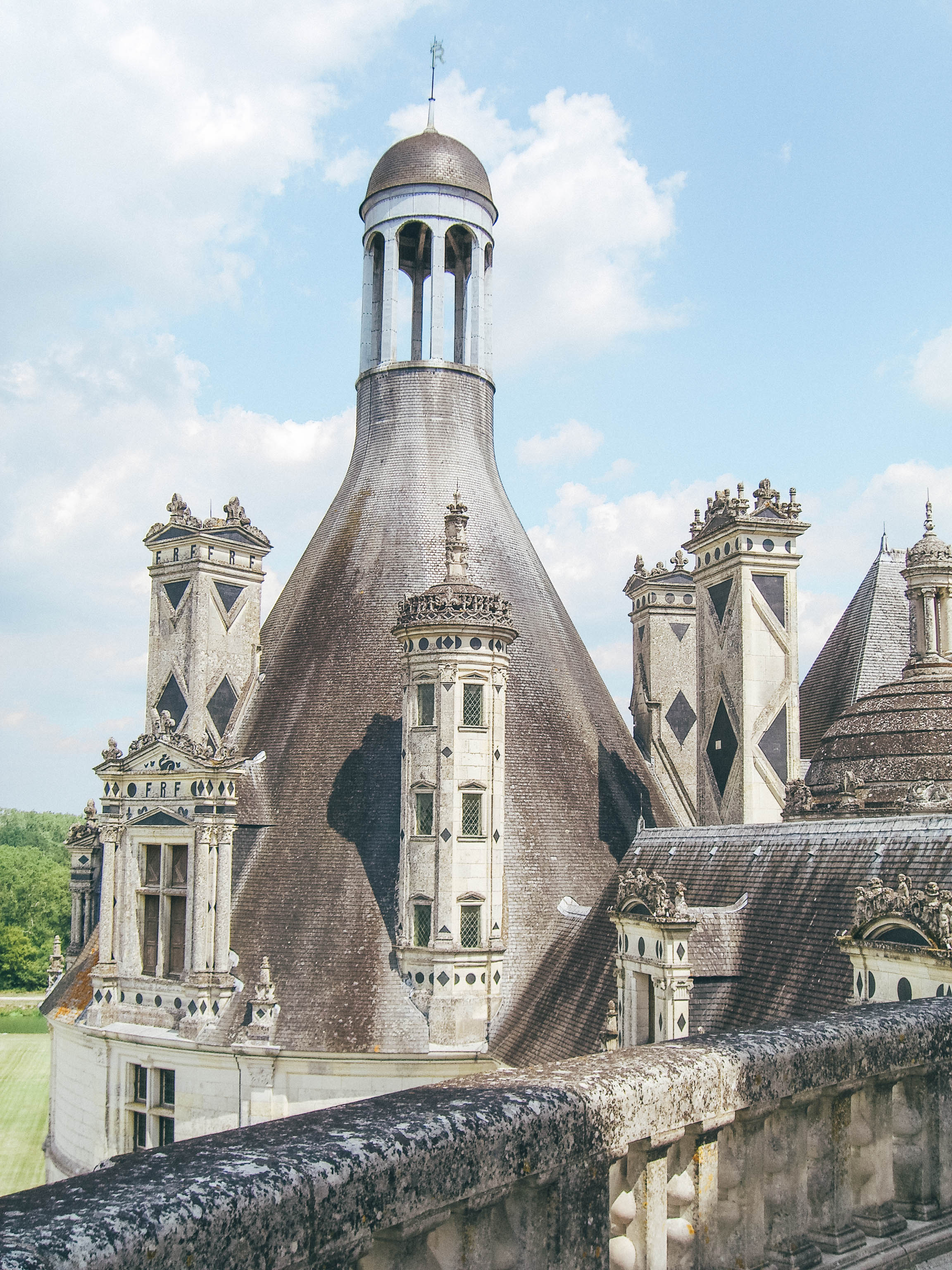 Roof Details of the Castle - Chateau de Chambord - Loire Valley - France