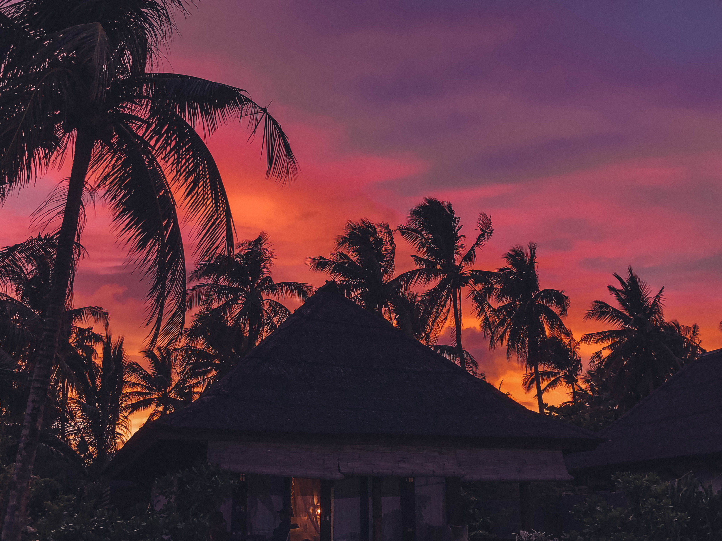 Red and Pink Sky After SunsetIsla Cabana Beach Resort - General Luna - Siargao Island - Philippines
