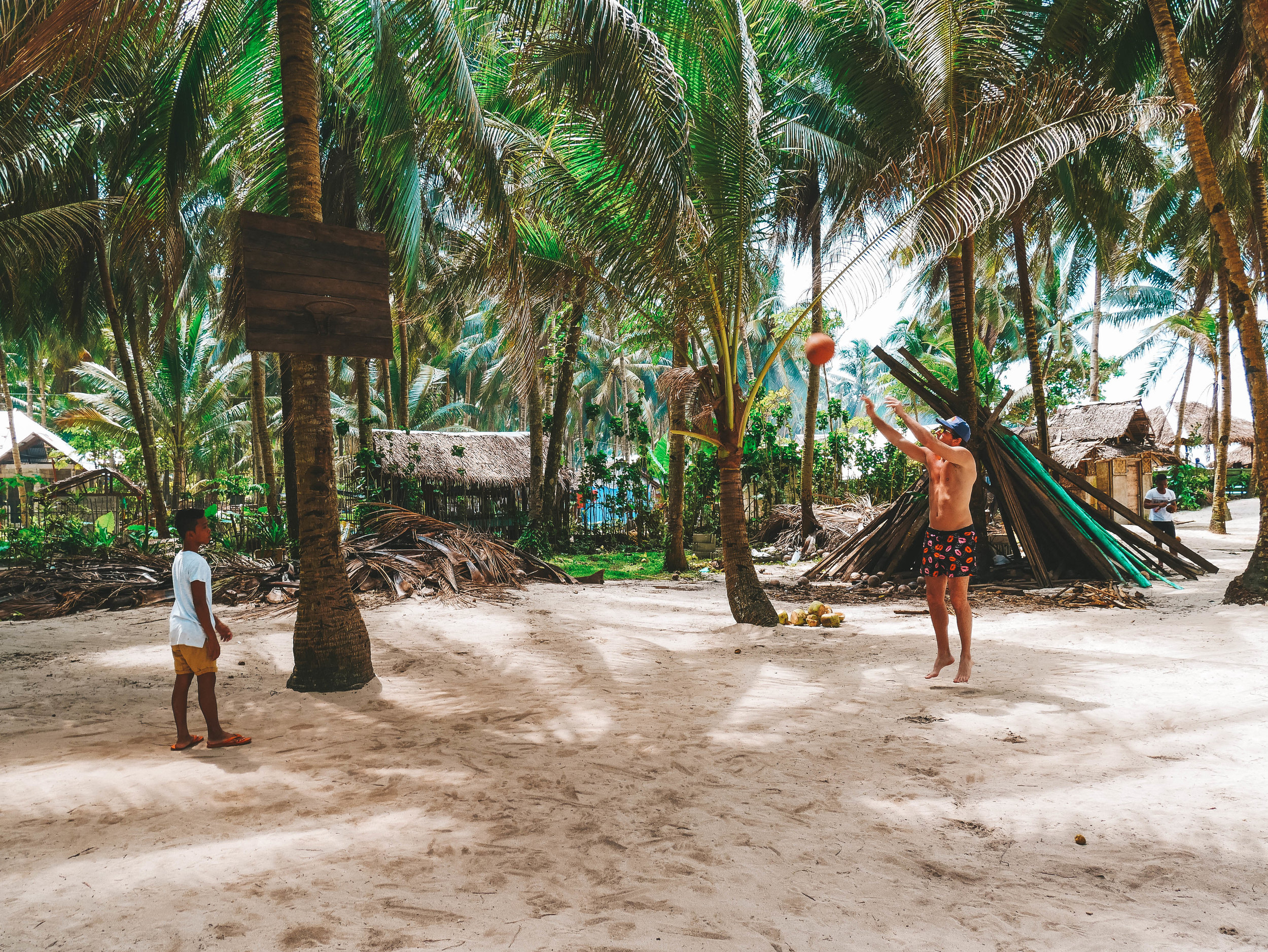 Playing basketball - Daku Island - Siargao - Philippines