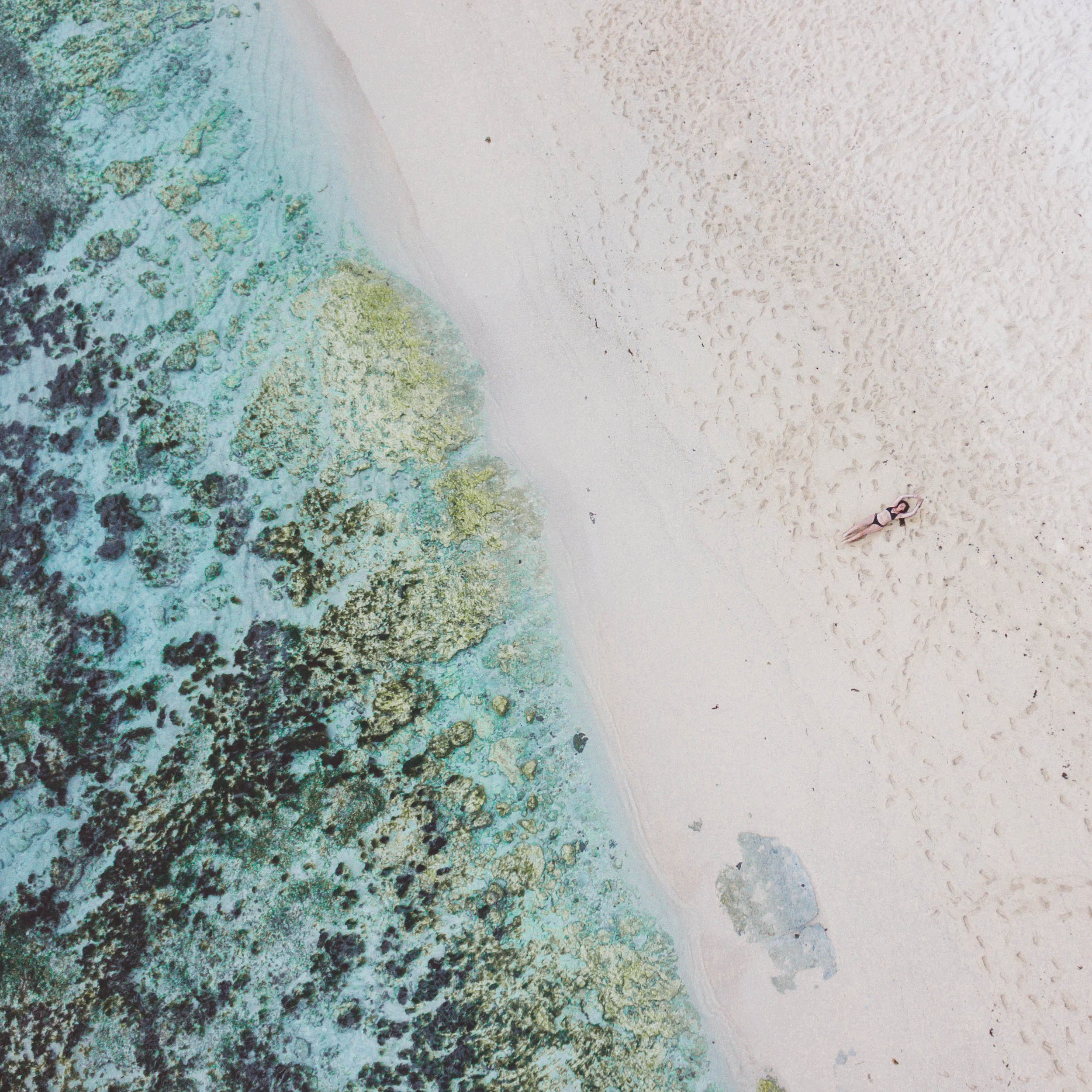 Me on the Beach, by drone - Magpupungko Beach - Siargao - Philippines