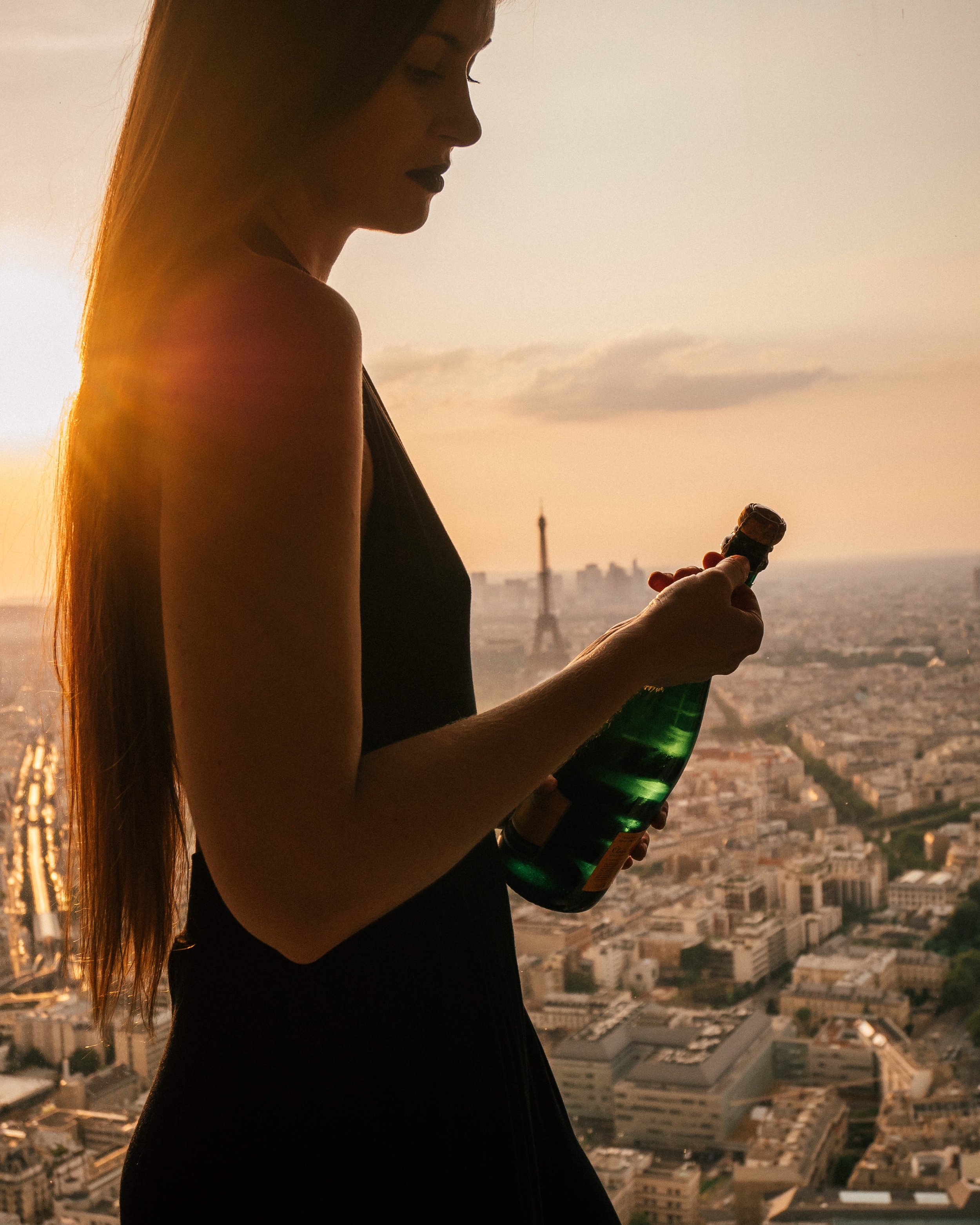 Sunset &amp; Champagne on Top of Tour Montparnasse - Eiffel Tower / Tour Eiffel - Paris - France