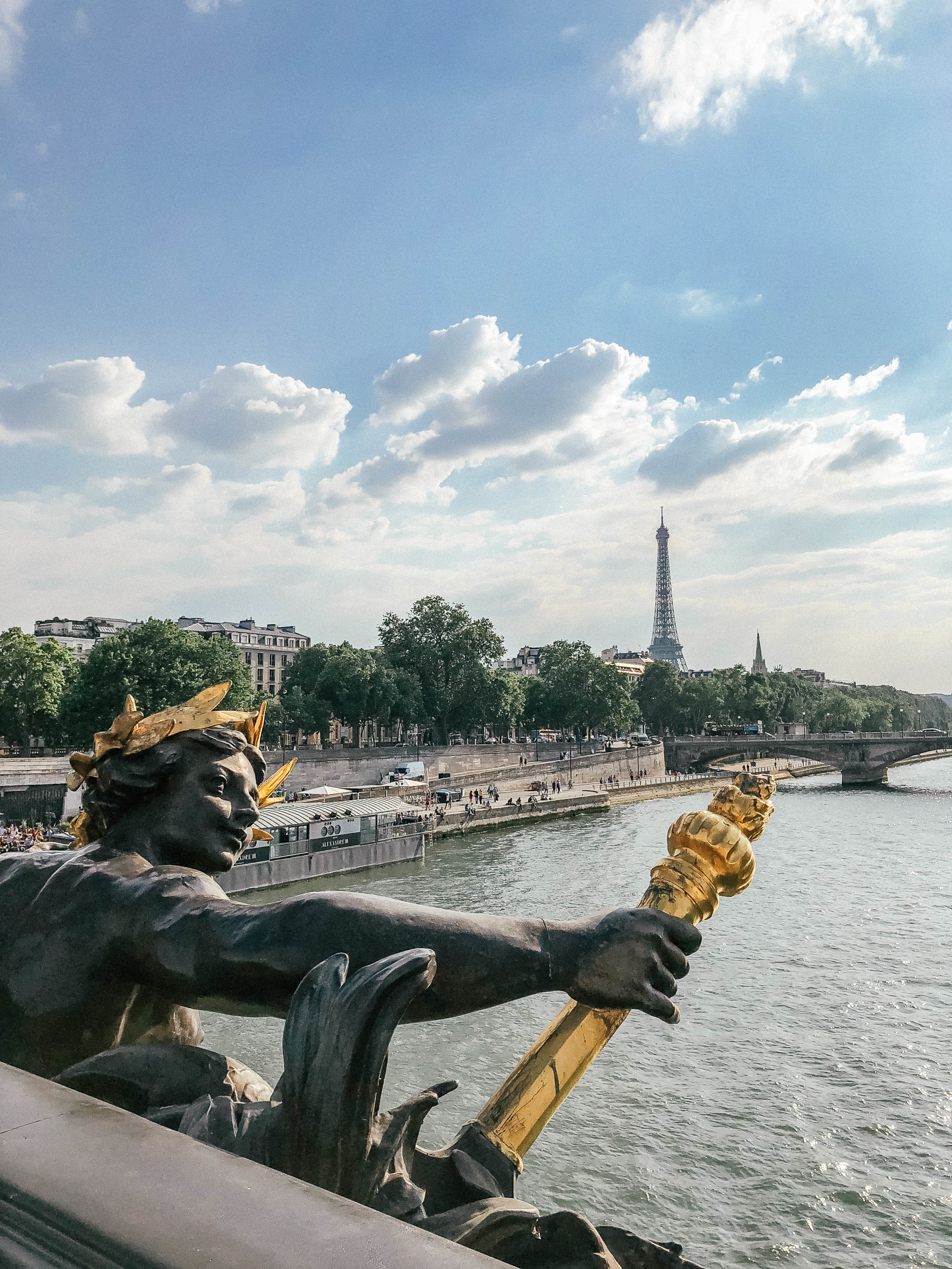 Alexandre III Bridge Statues - Eiffel Tower / Tour Eiffel - Paris - France