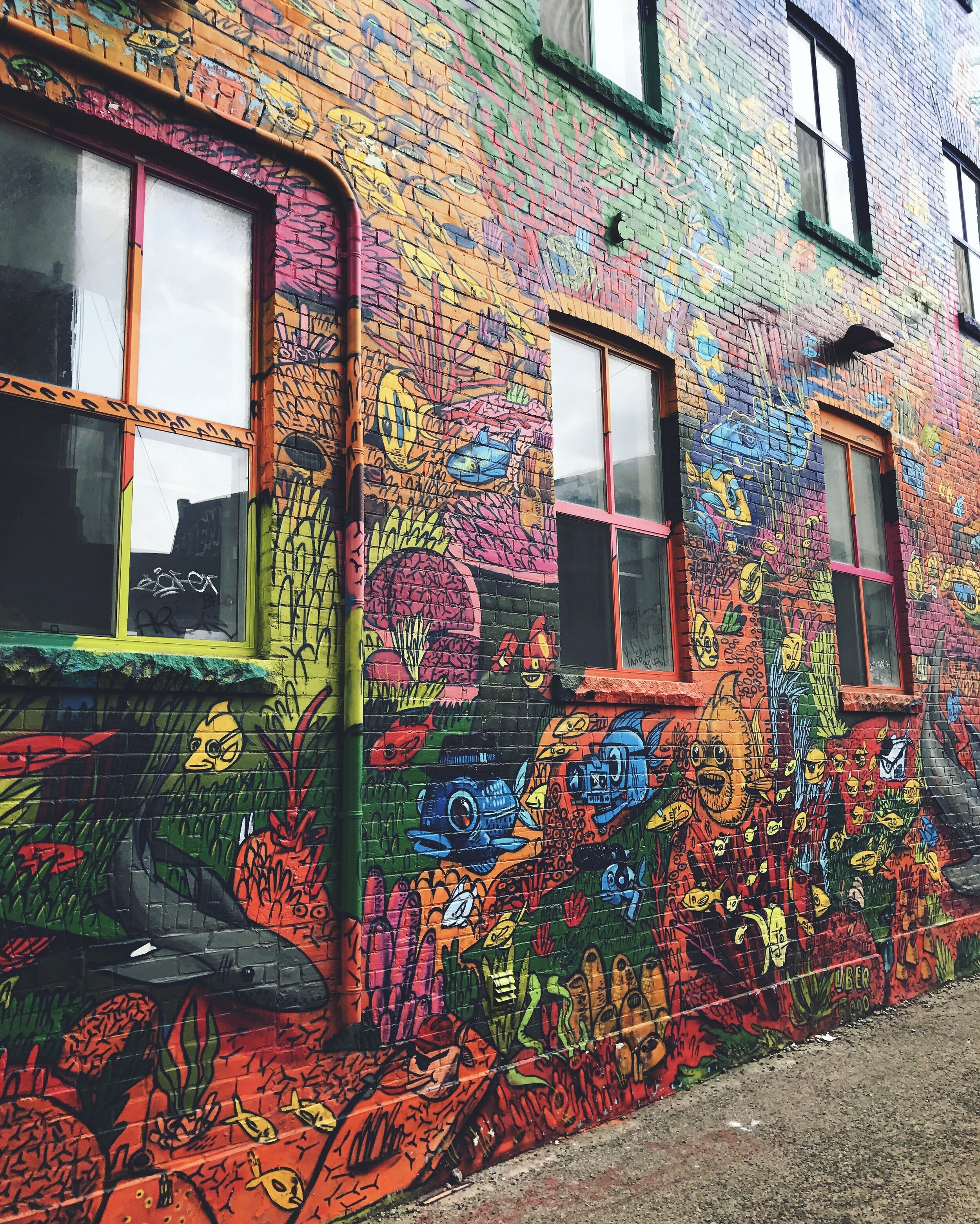 Graffiti Alley - Aquarium Wall - Toronto, Ontario, Canada