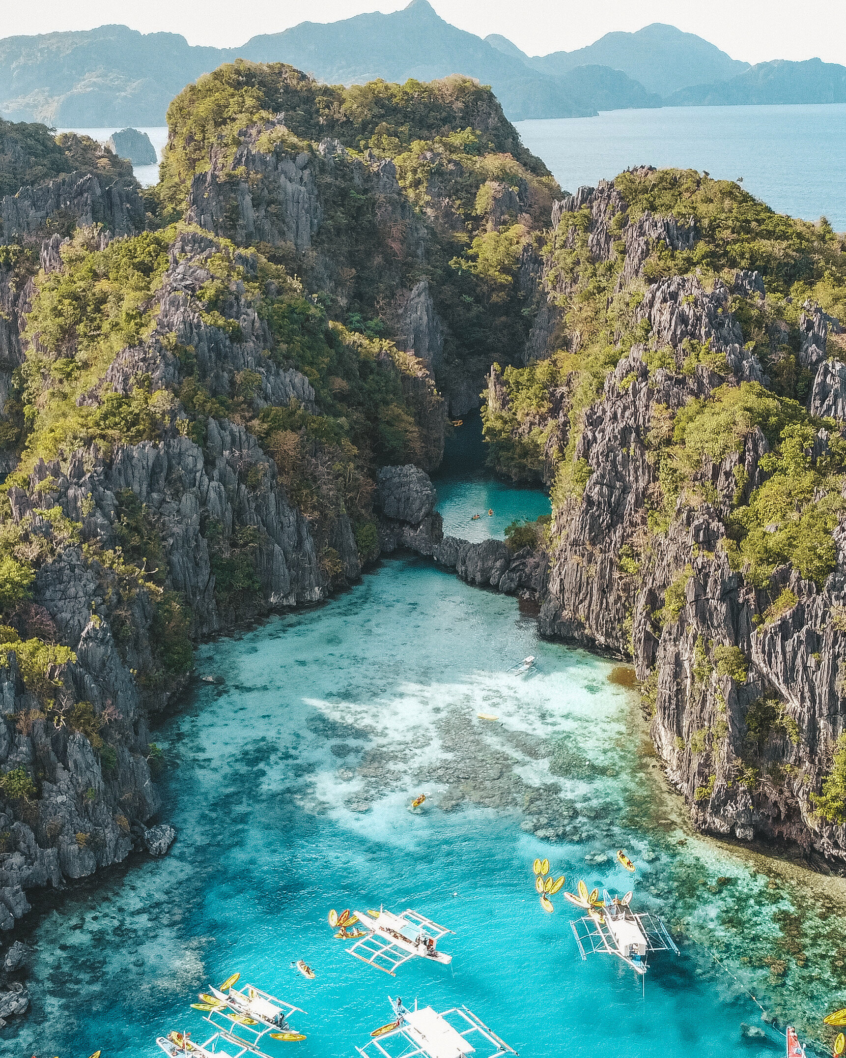 Small Lagoon vu du ciel - Drone DJI Mavic Mini - Ile Miniloc - Excursion D - El Nido - Ile de Palawan - Philippines