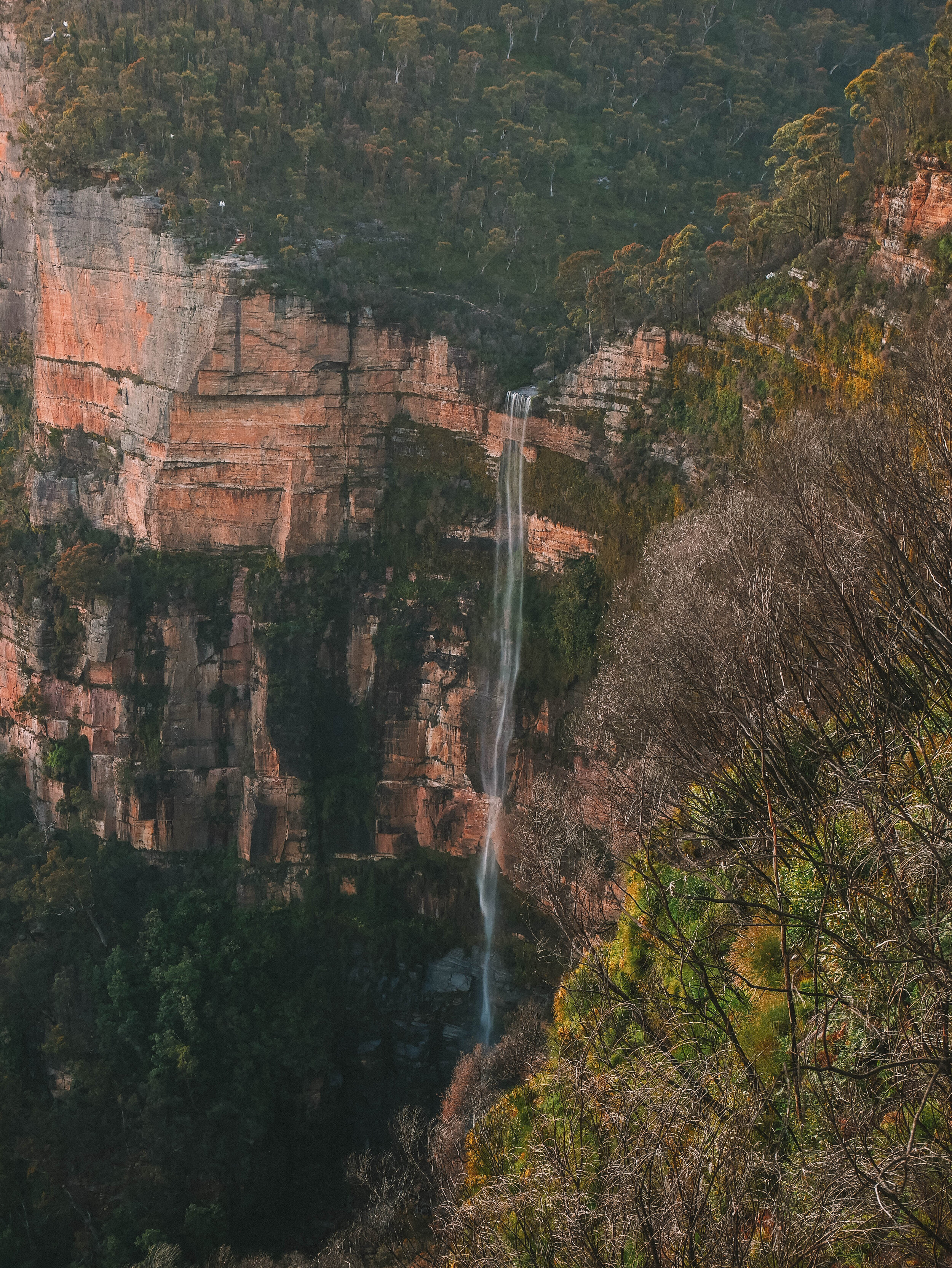 Waterfall in the background - Govetts Leap - Blue Mountains - New South Wales (NSW) - Australia