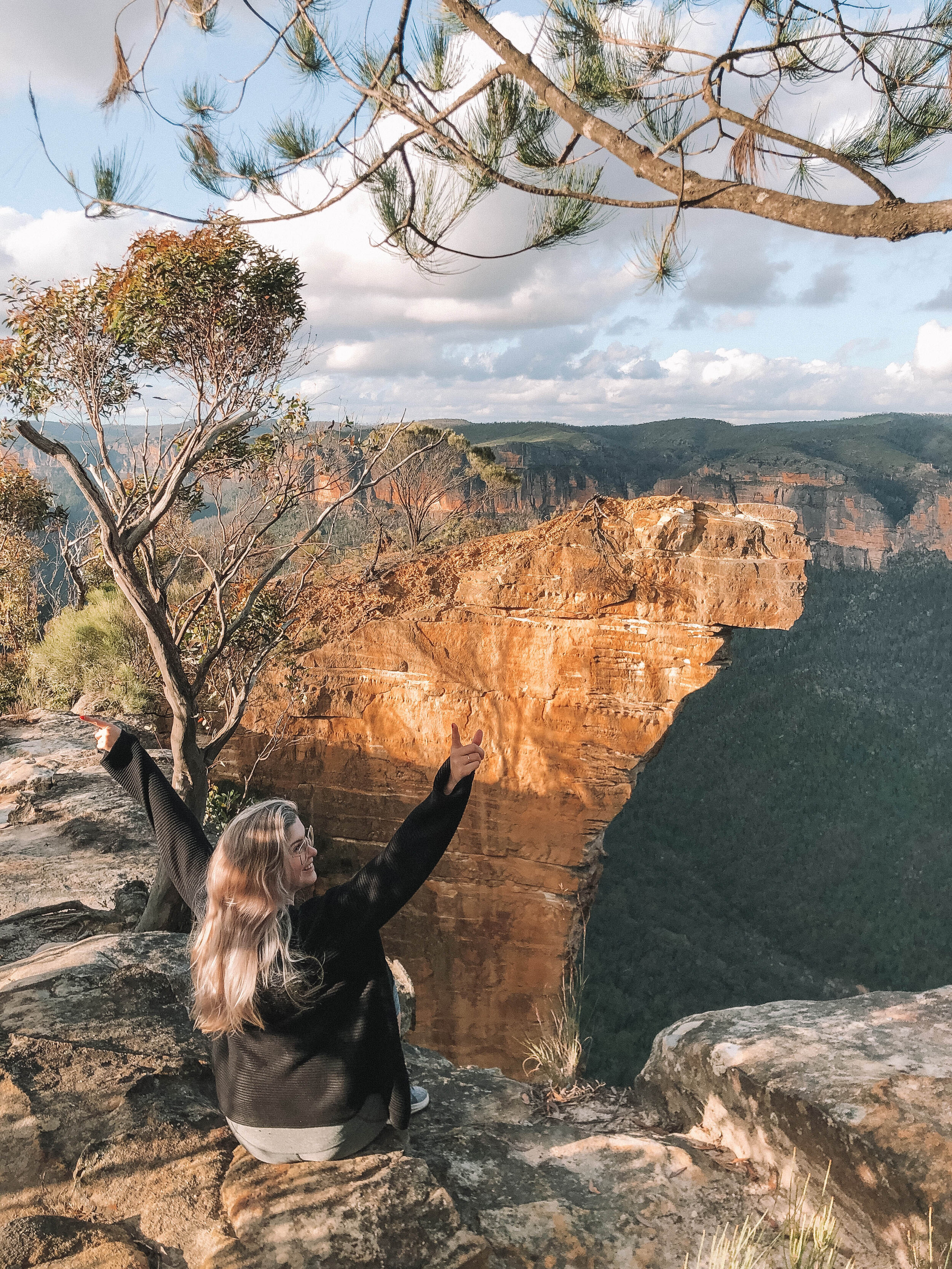 Posing in front of the Hanging Rock - Blackheath - Blue Mountains - New South Wales (NSW) - Australia