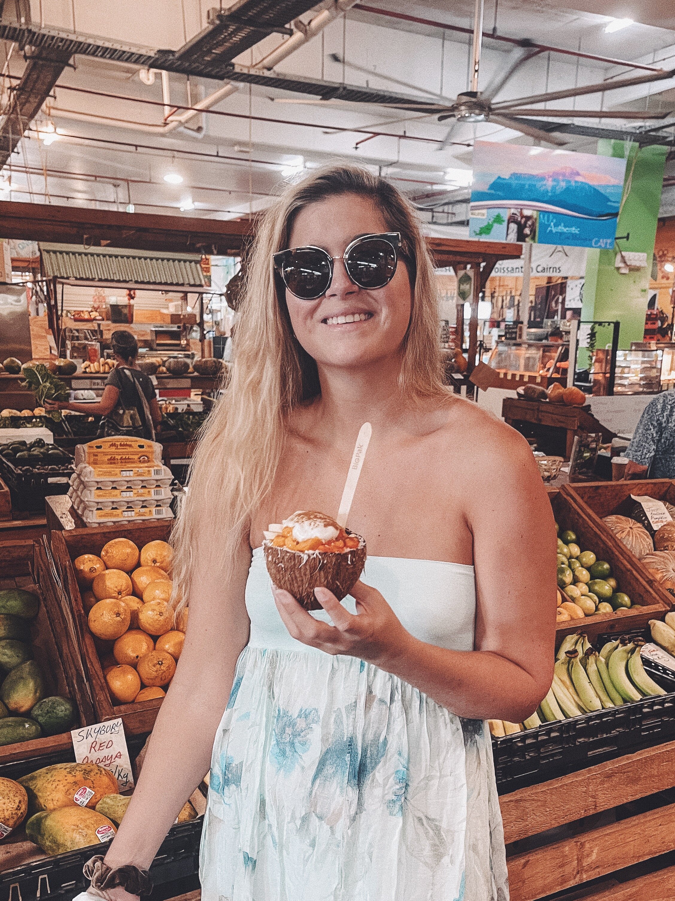 About to devour that delicious fruit bowl at Rusty's Market - Cairns - Tropical North Queensland (QLD) - Australia