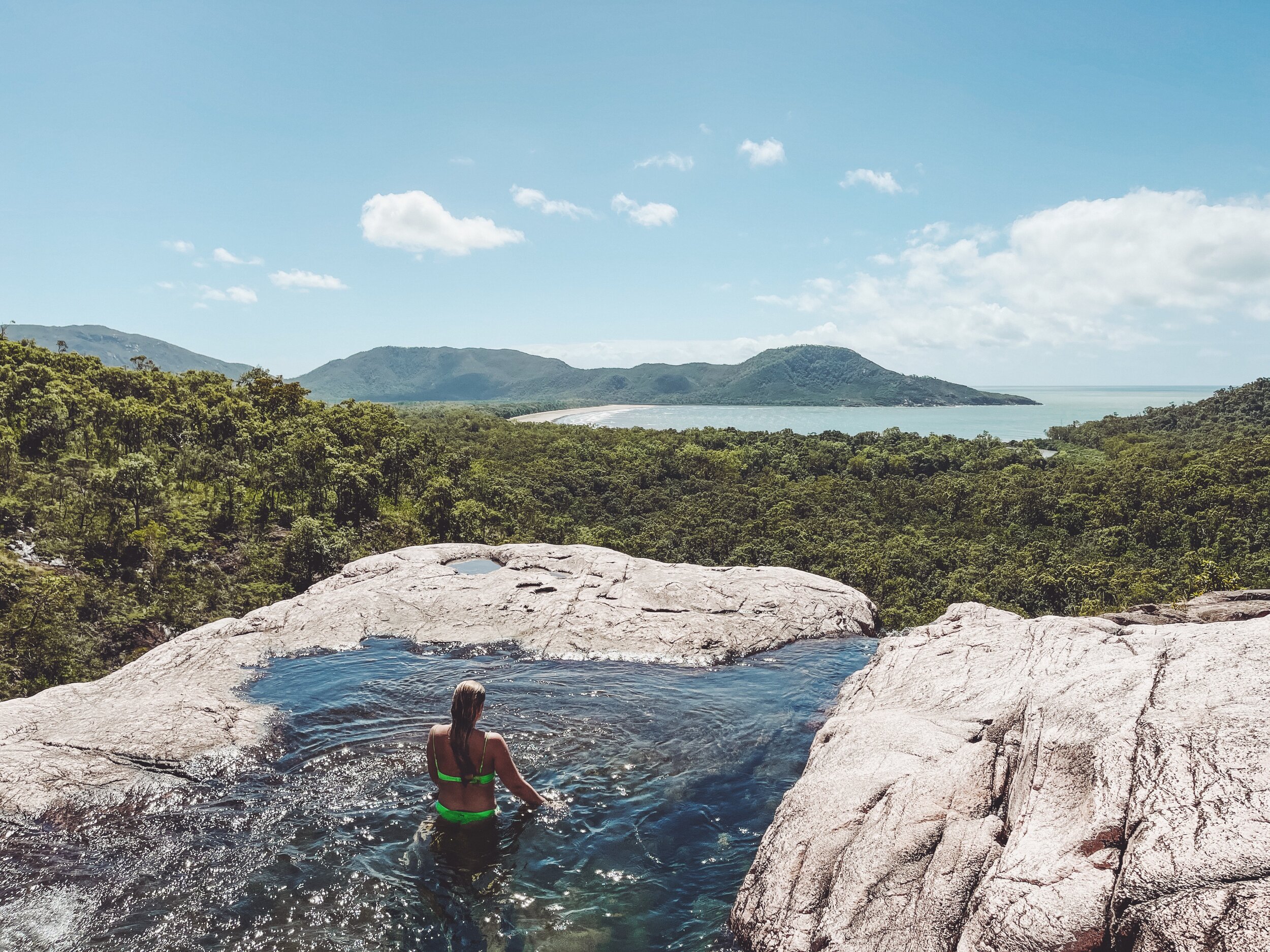 The view at the top of Zoe Falls - Overlooking Zoe Bay - Infinity Pools - Incredible Views - Hinchinbrook Island - Tropical North Queensland (QLD) - Australia