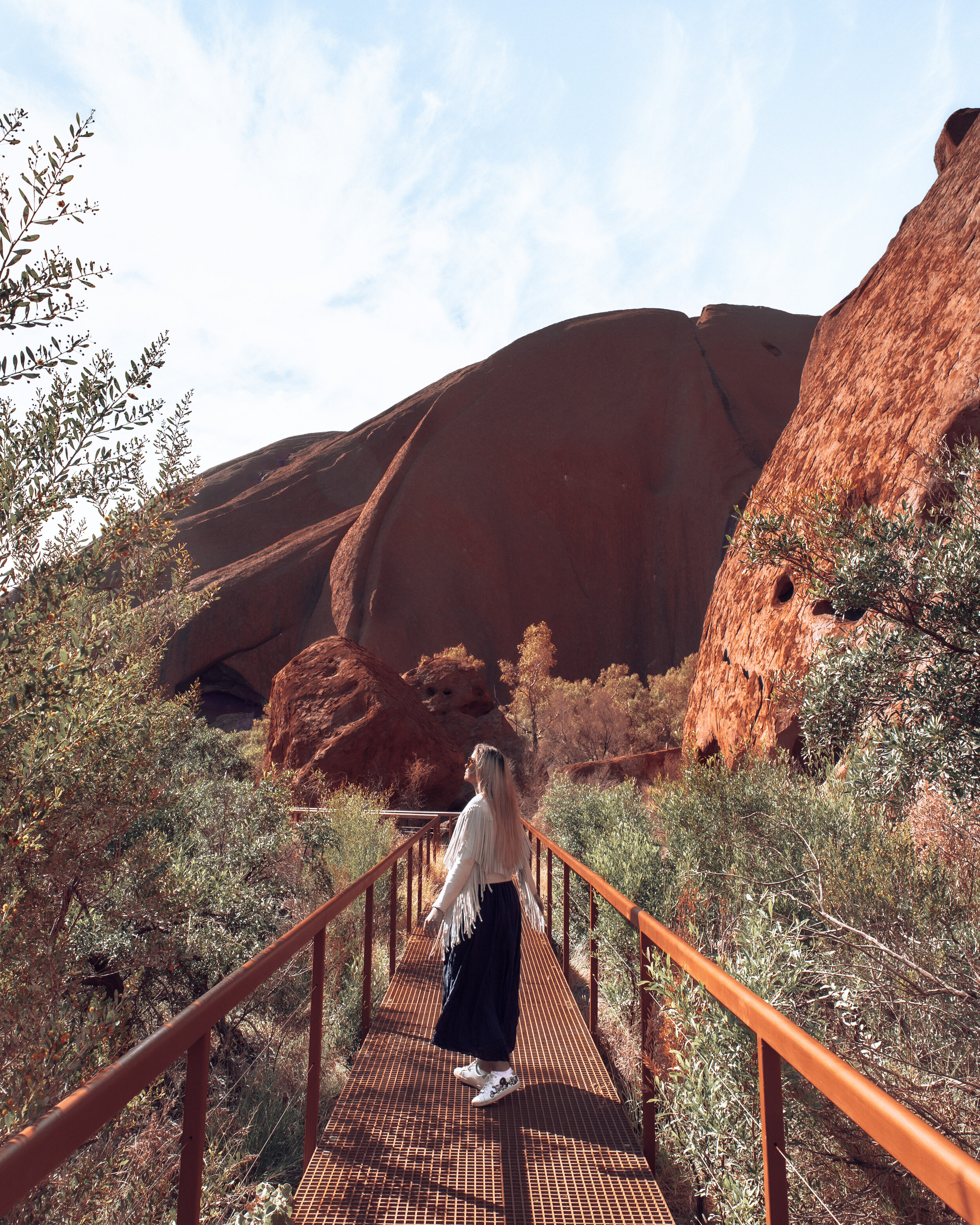 Walking down the bridge - Mala Walk - Uluru - Northern Territory - Australia
