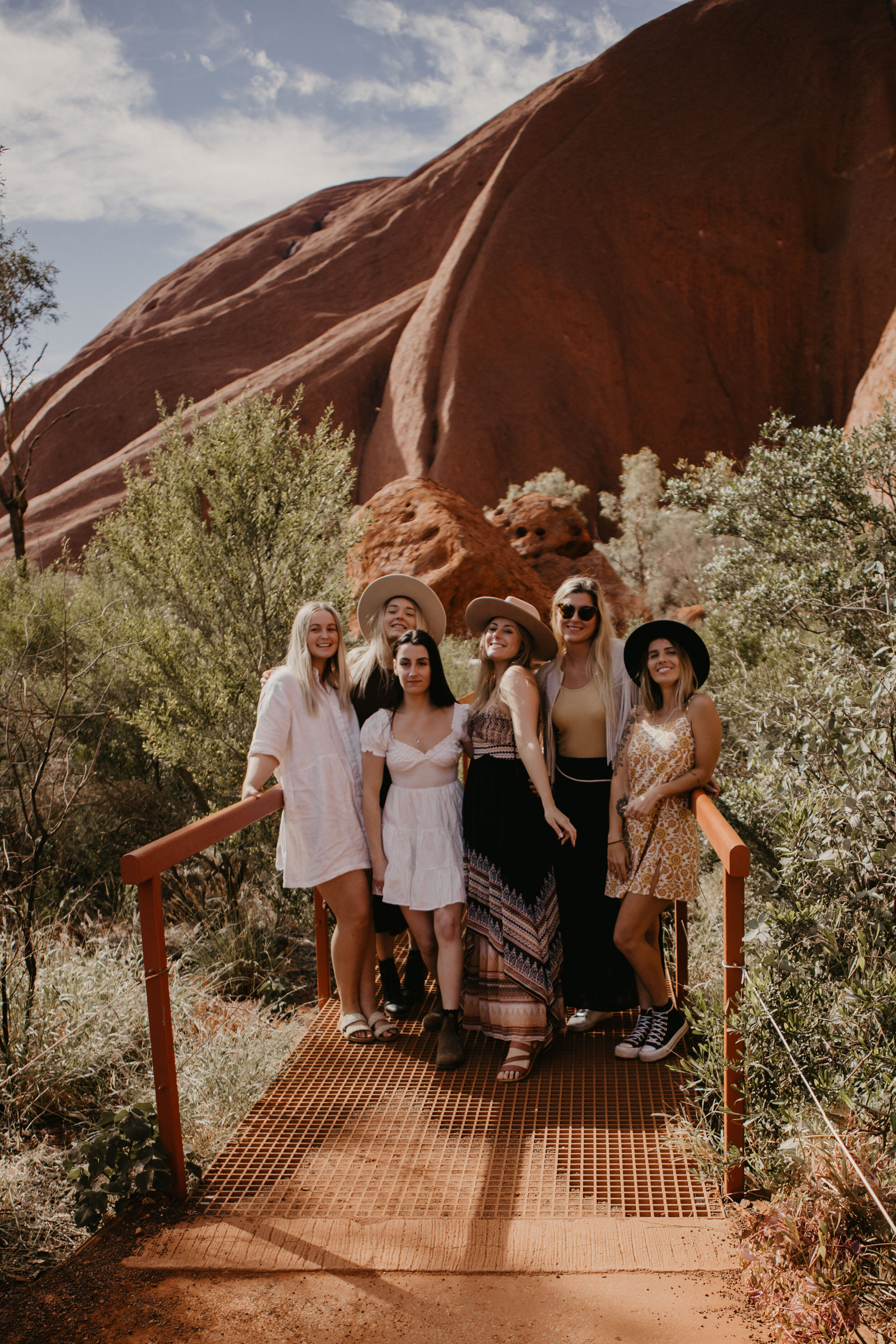 The girls posing at Mala Walk - Uluru - Northern Territory - Australia