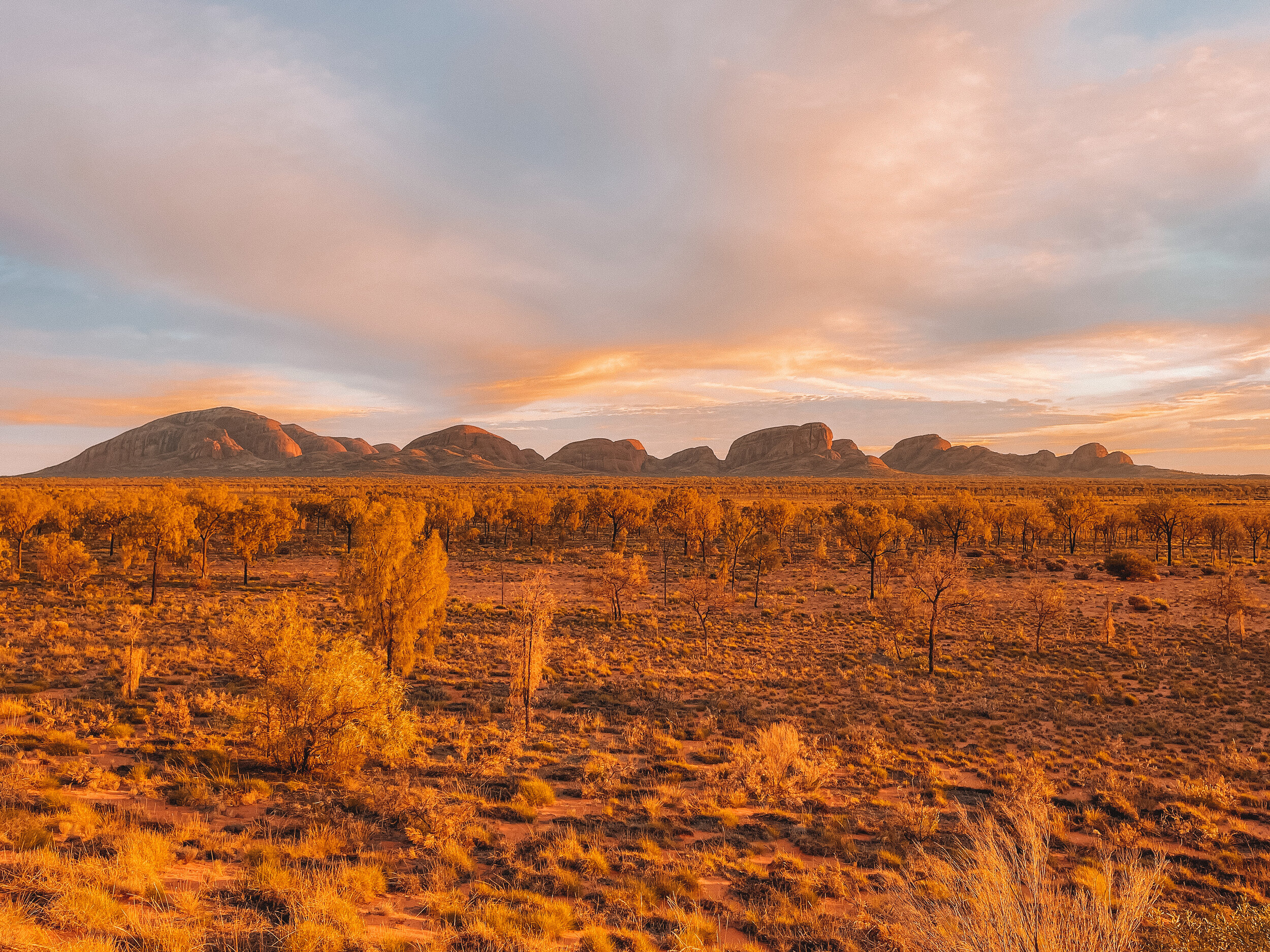 Sunrise at Kata Tjuta Dunes Viewing Area - Uluru - Northern Territory - Australia