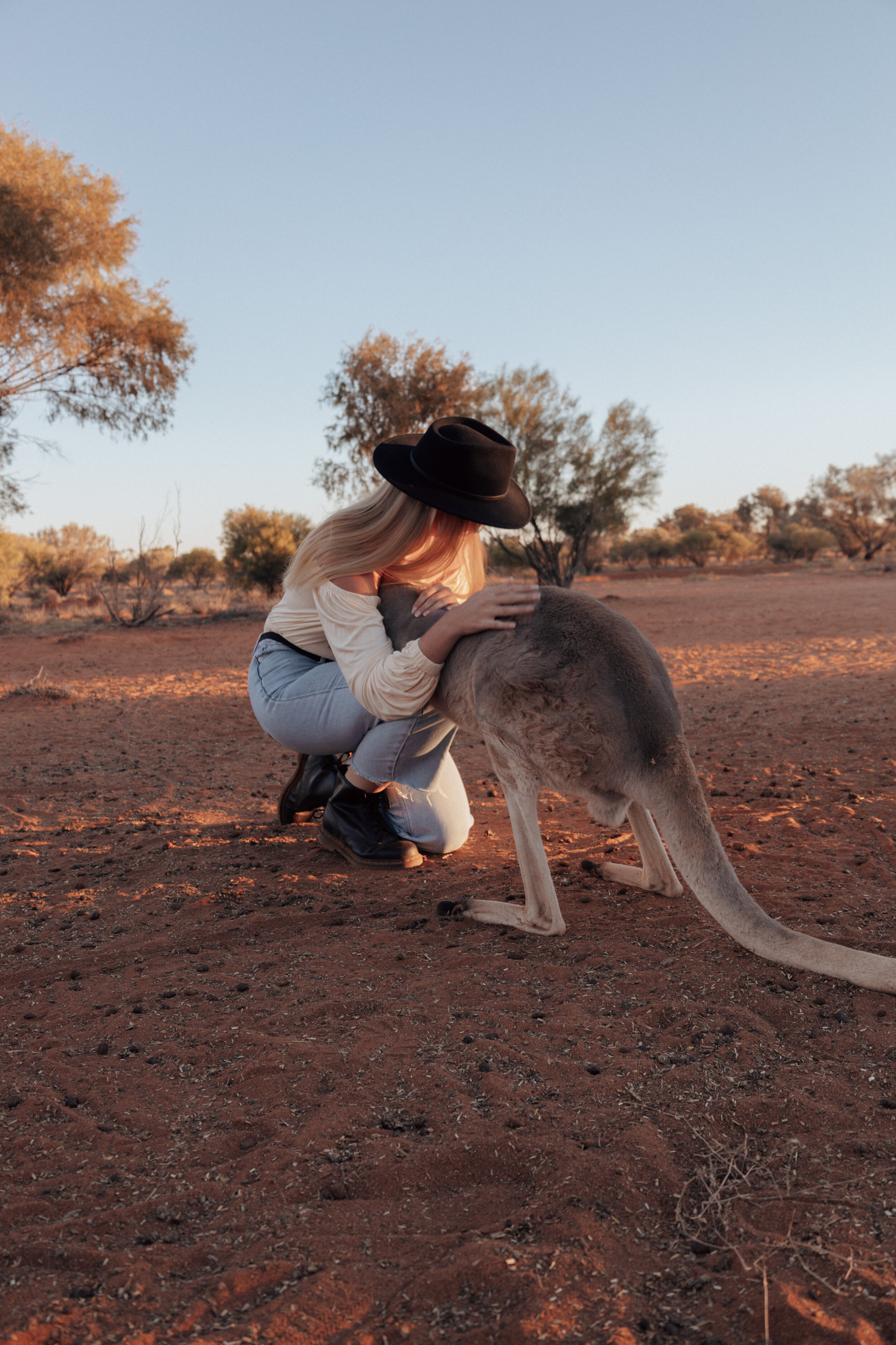 Abigail and I - The Kangaroo Sanctuary - Alice Springs - Northern Territory - Australia