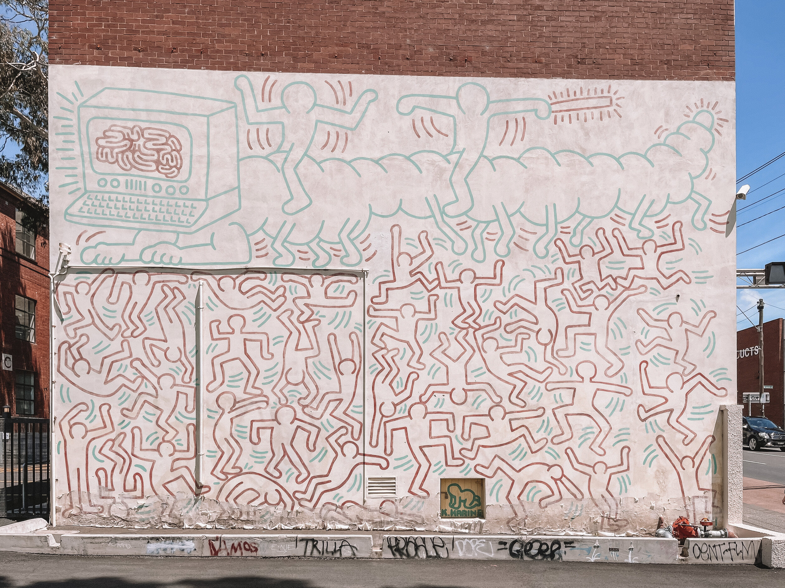 Keith Haring Mural - Collingwood - Melbourne - Victoria - Australia