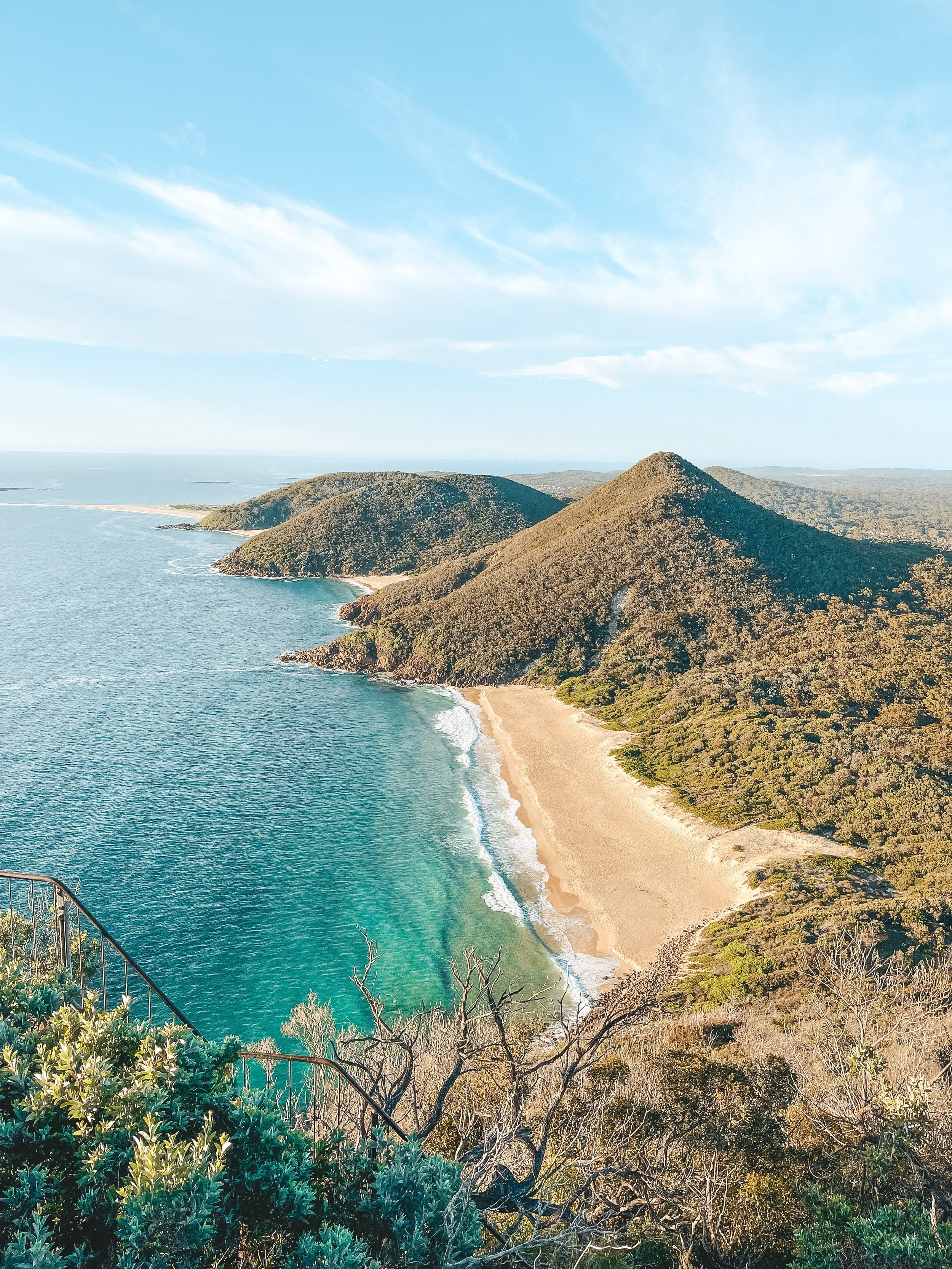 Beautiful daytime view on the three beaches - Mount Tomaree - Port Stephens - New South Wales (NSW) - Australia