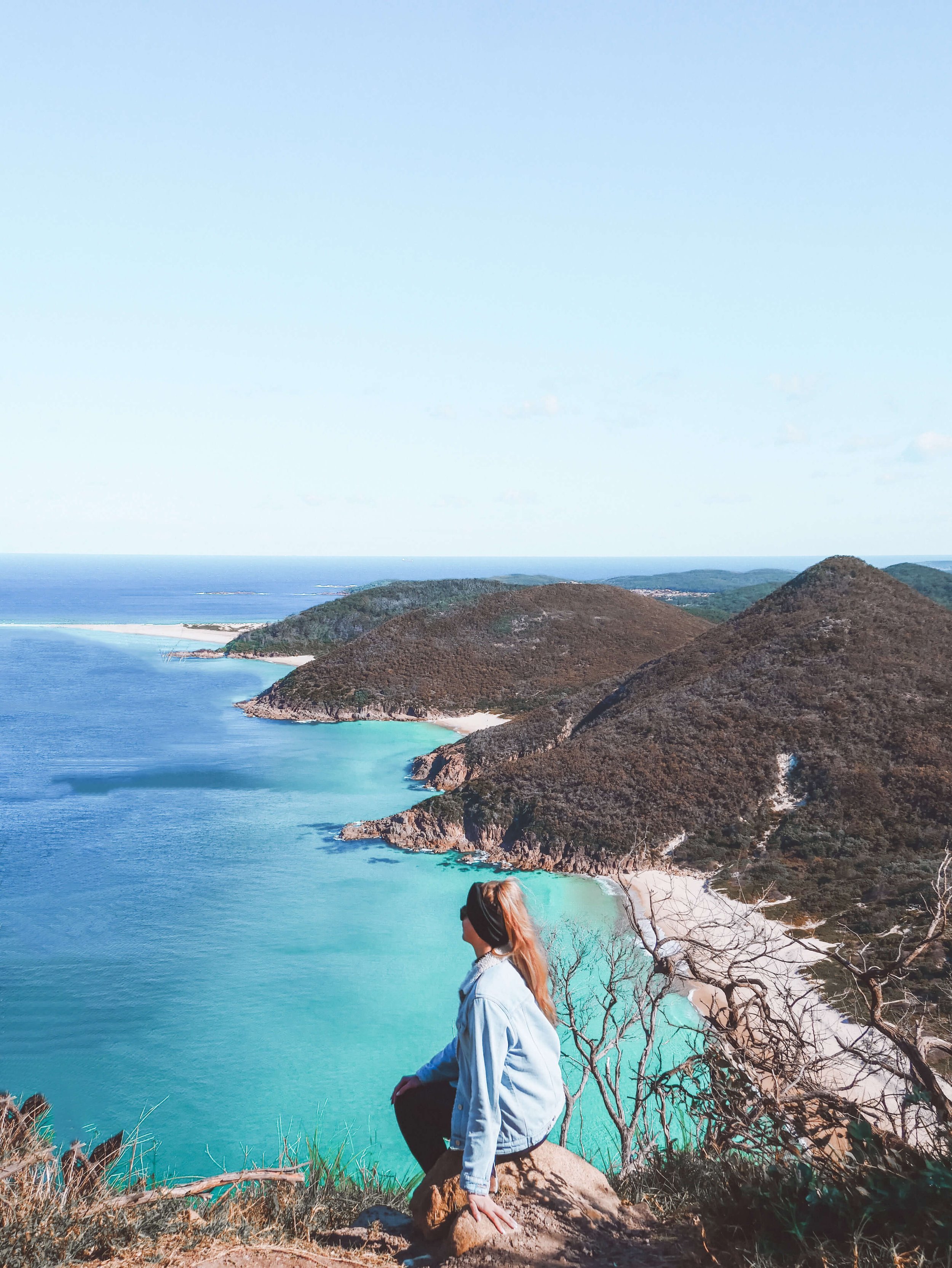 Contemplating the beautiful view on top of Tomaree Head - Port Stephens - New South Wales (NSW) - Australia