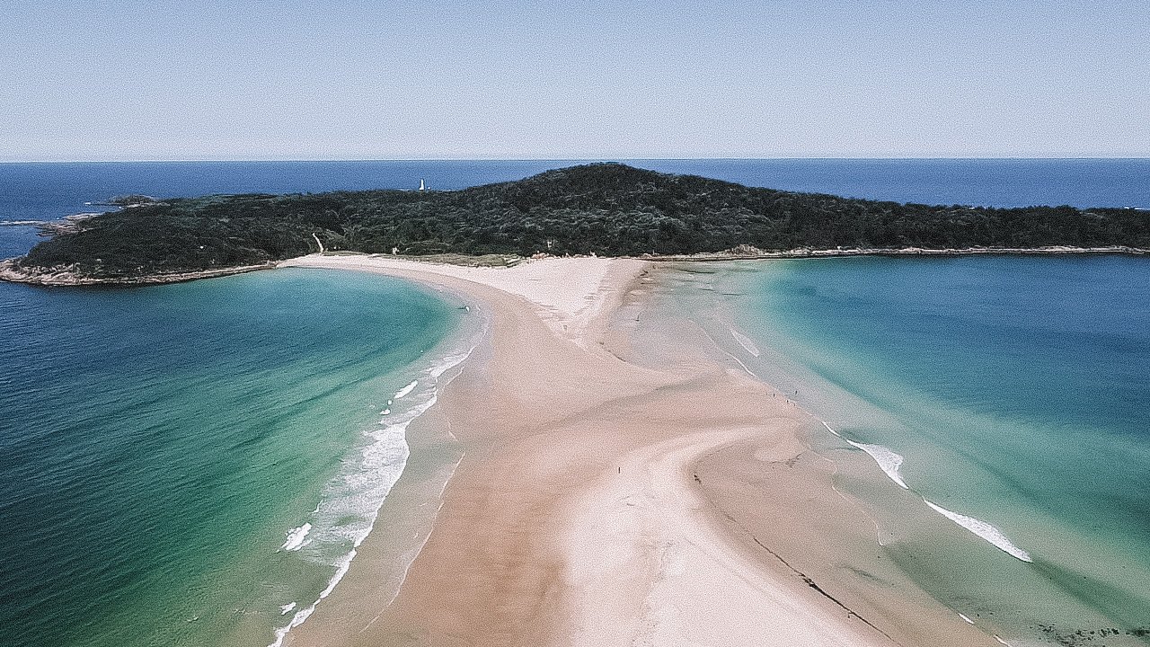 Drone Shot of Fingal Spit - Port Stephens - New South Wales (NSW) - Australia