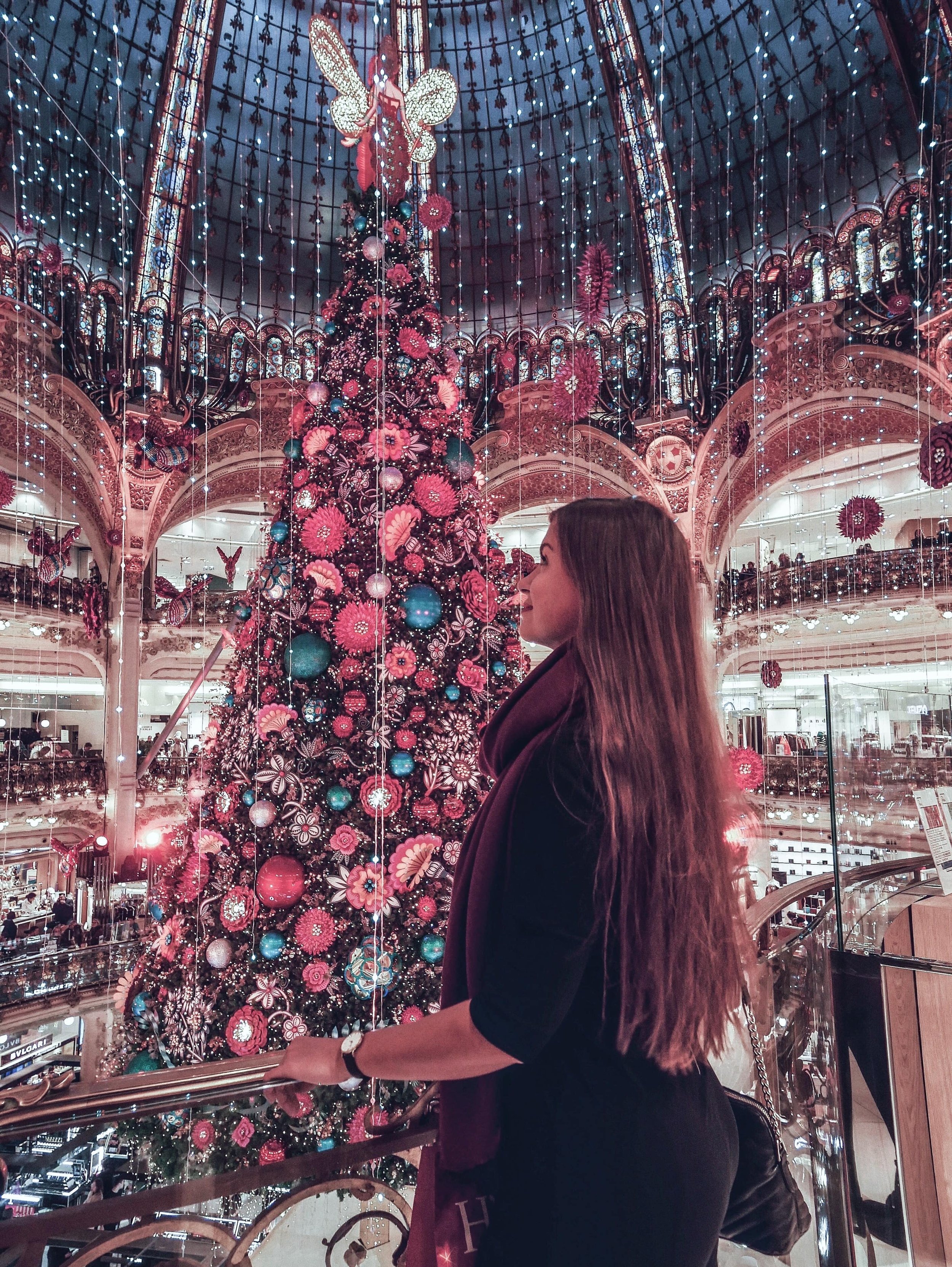 Dior with Christmas Lights on Avenue Des Champs Elysees - Paris