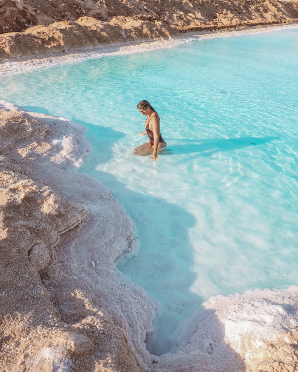 Enjoying a swim - Siwa Salt Lakes - Siwa Oasis - Egypt