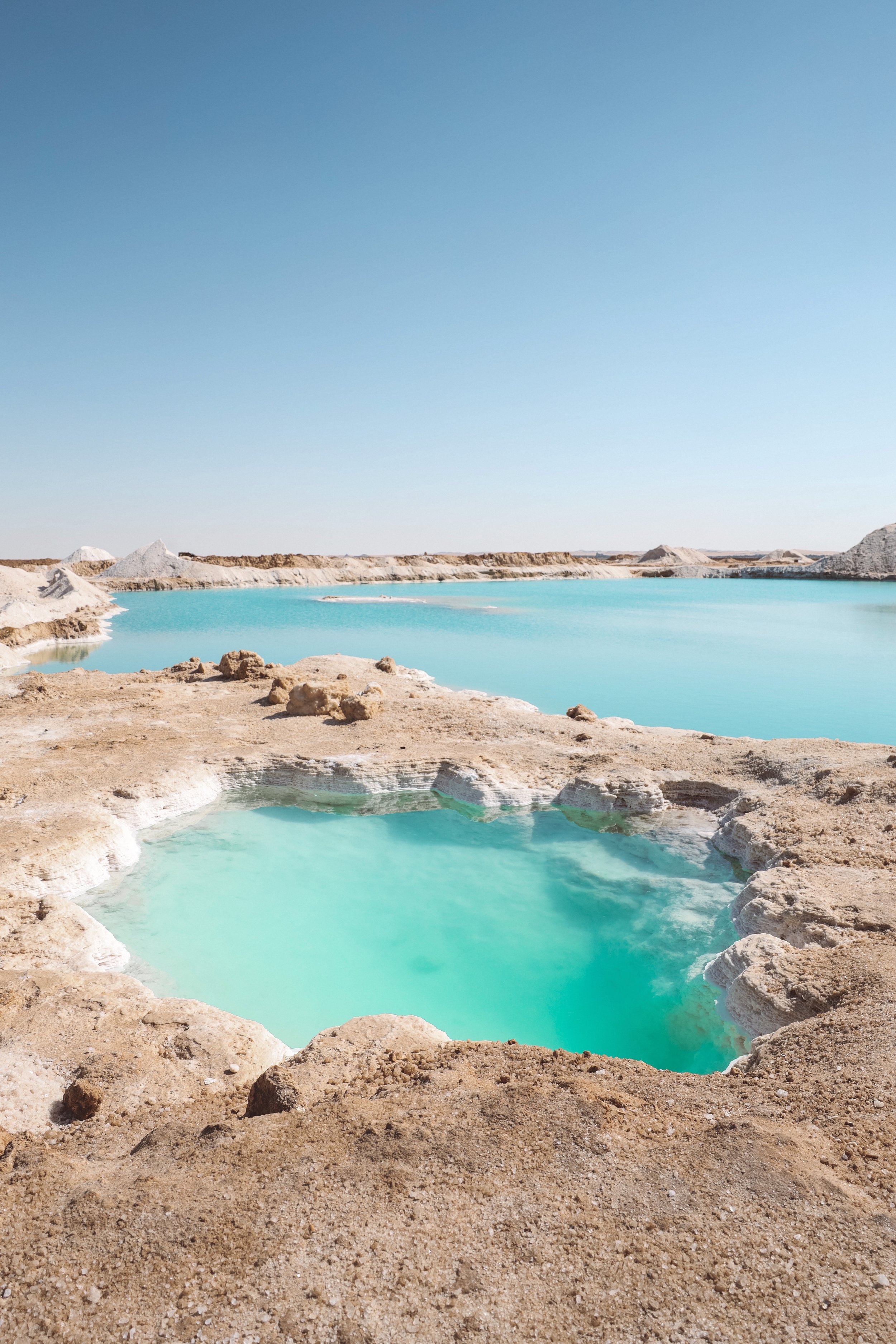 So many blue lakes - Siwa Salt Lakes - Siwa Oasis - Egypt