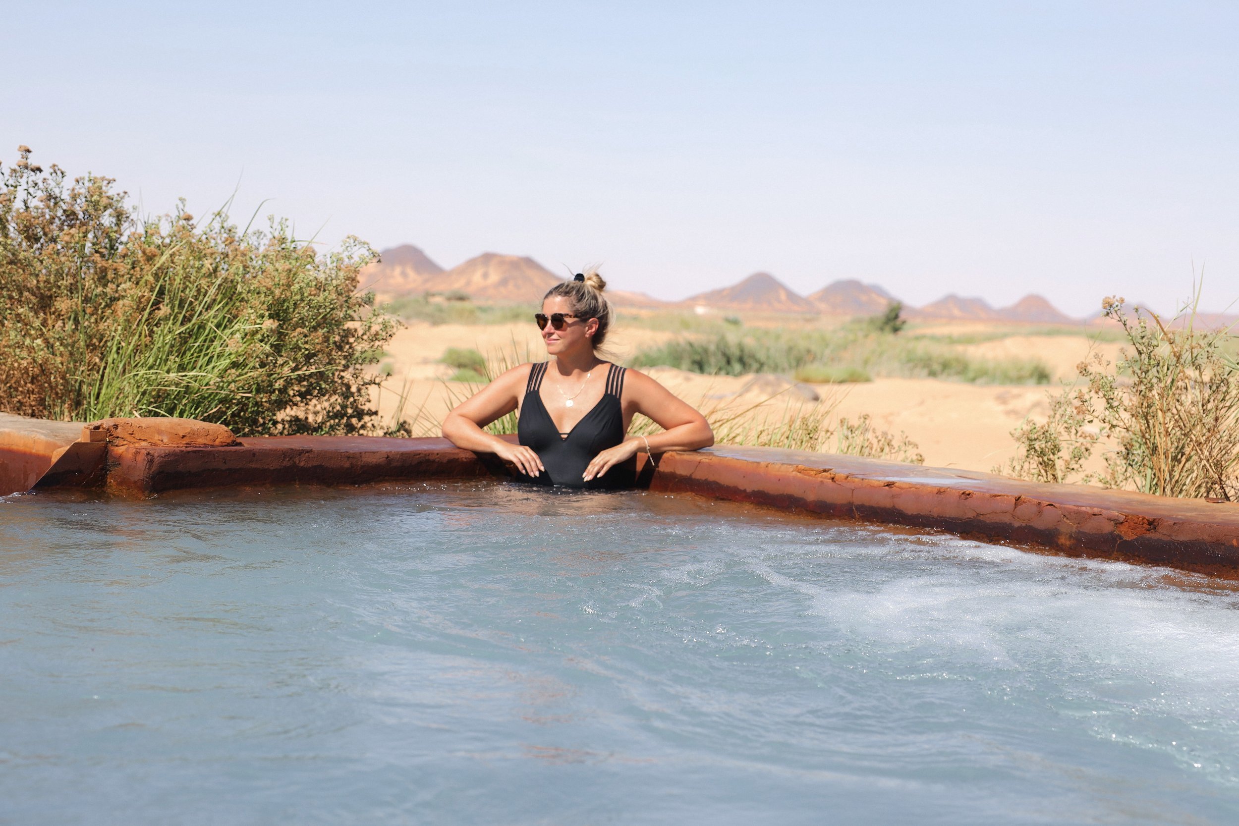 Relaxing at the hot springs - Western Desert of Egypt