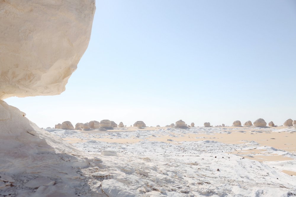 Admiring the rocks - White Desert - Western Desert of Egypt