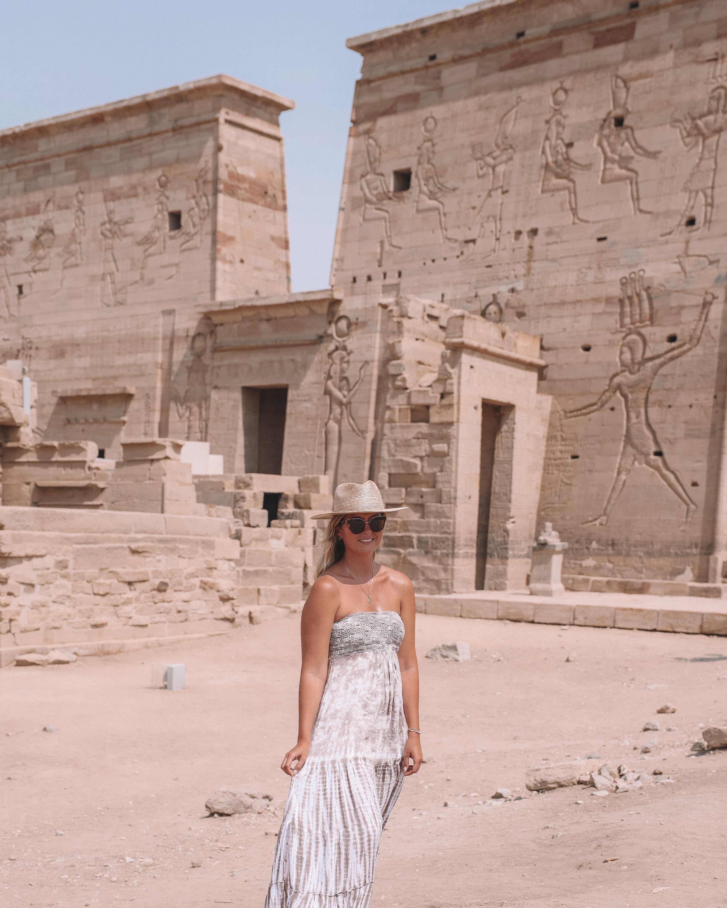 Posing in front of the temple - Philae Temple - Aswan - Egypt