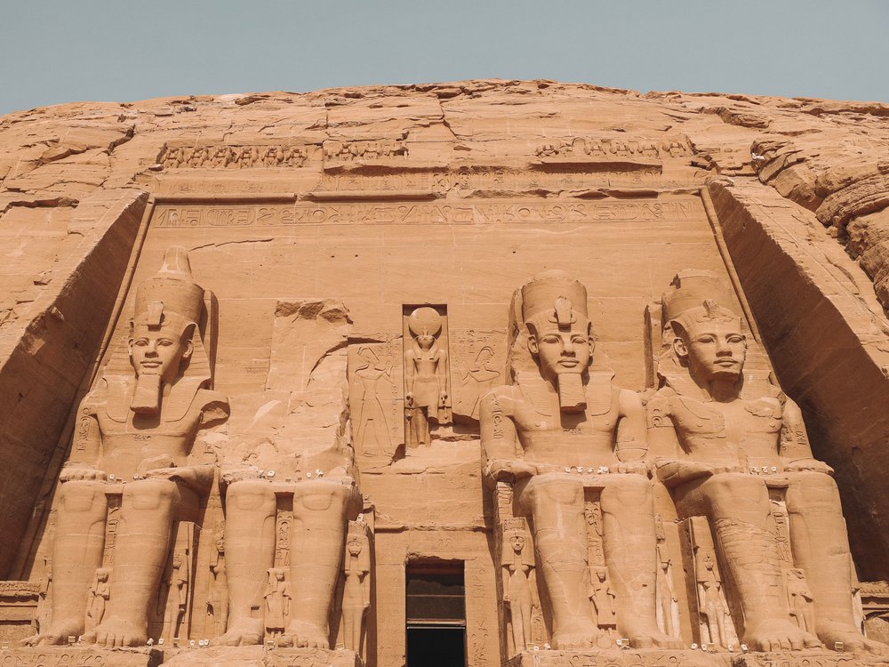 Four sitting statues of Ramses II - Abu Simbel - Egypt