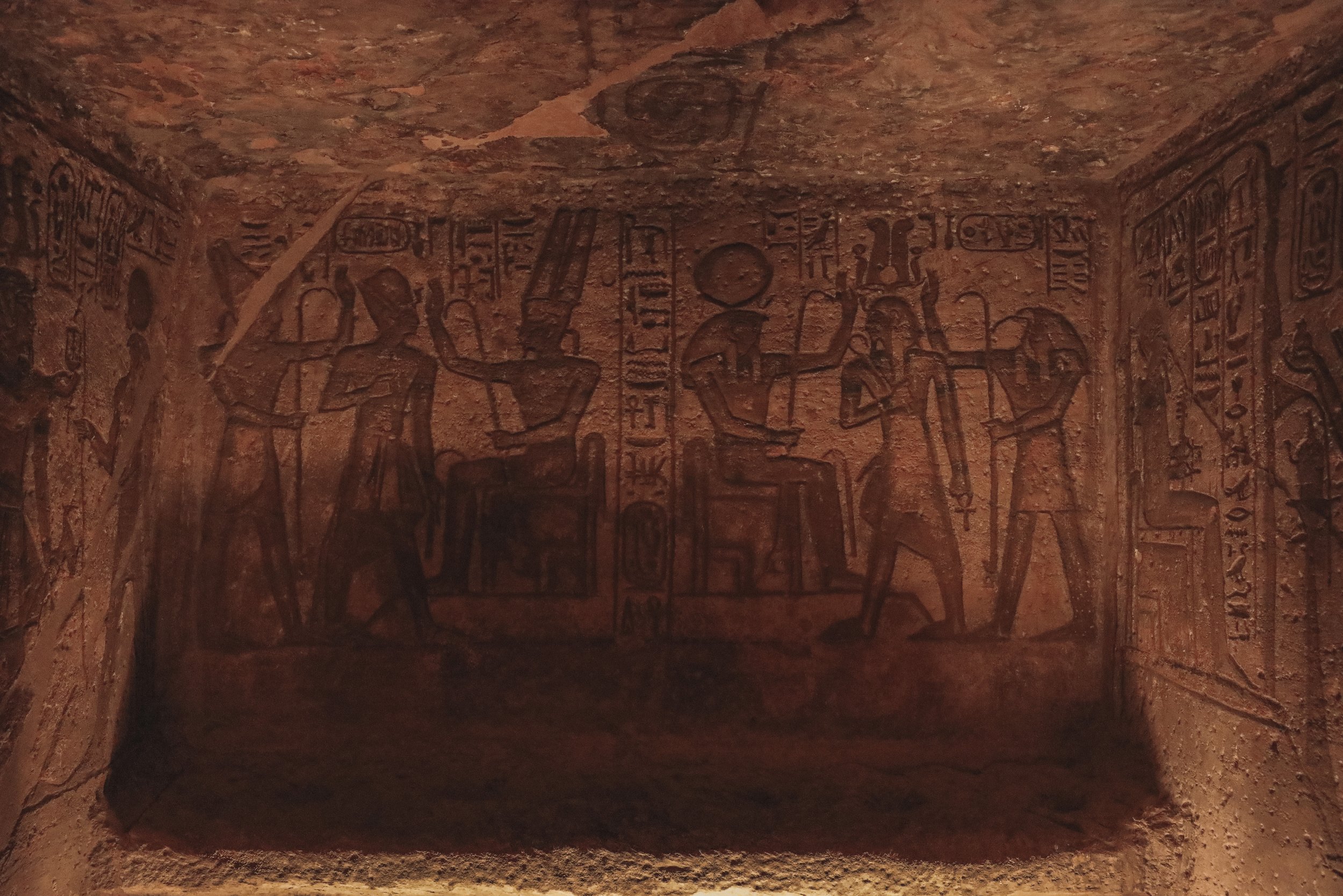 More rock carvings in a chamber - Abu Simbel - Egypt