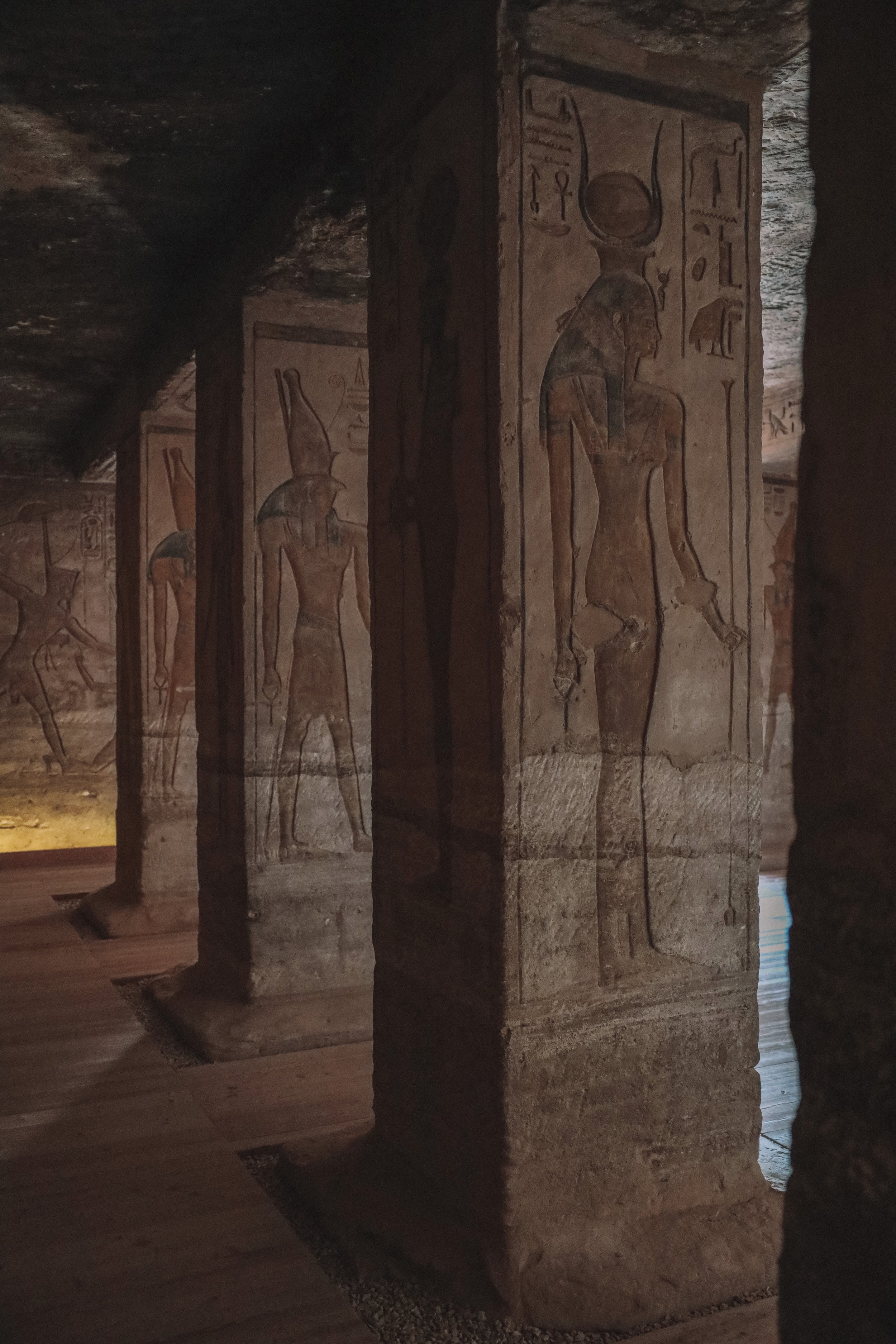 Squared columns different angle - Abu Simbel - Egypt
