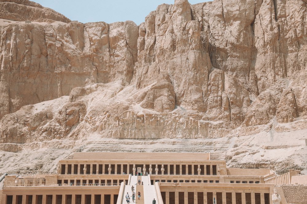 The main entrance and the stairs - Hatshepsut Temple - West Bank - Luxor - Egypt
