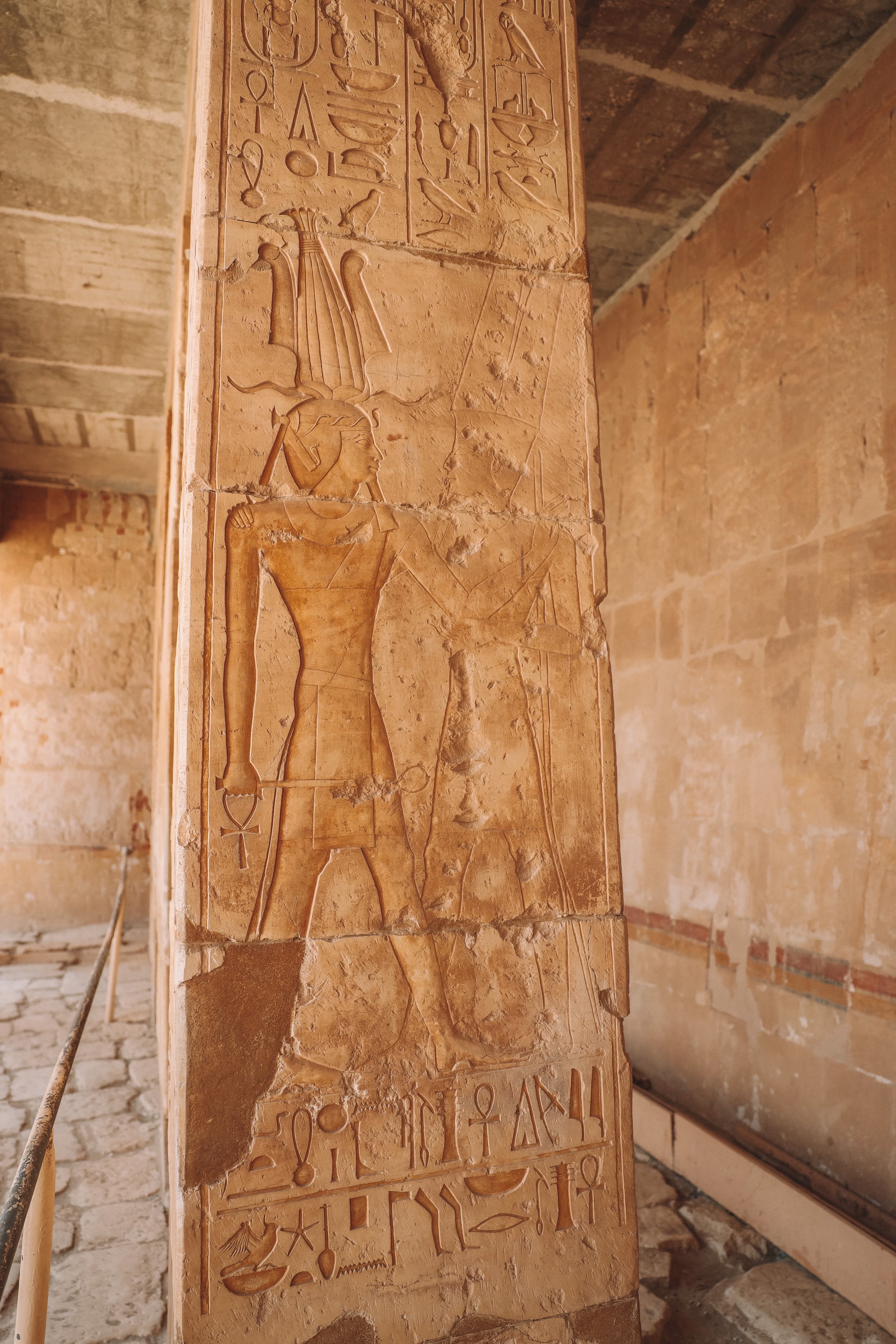 Column at the temple - Hatshepsut Temple - West Bank - Luxor - Egypt