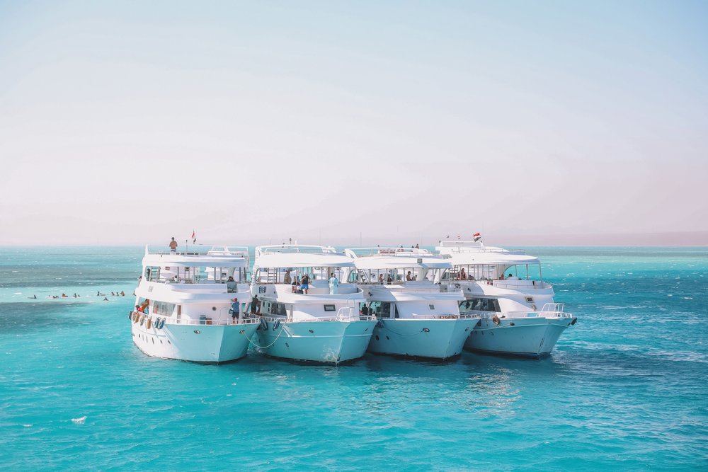 Parked yachts - White Island - Sharm El-Sheikh - Sinai Peninsula - Egypt