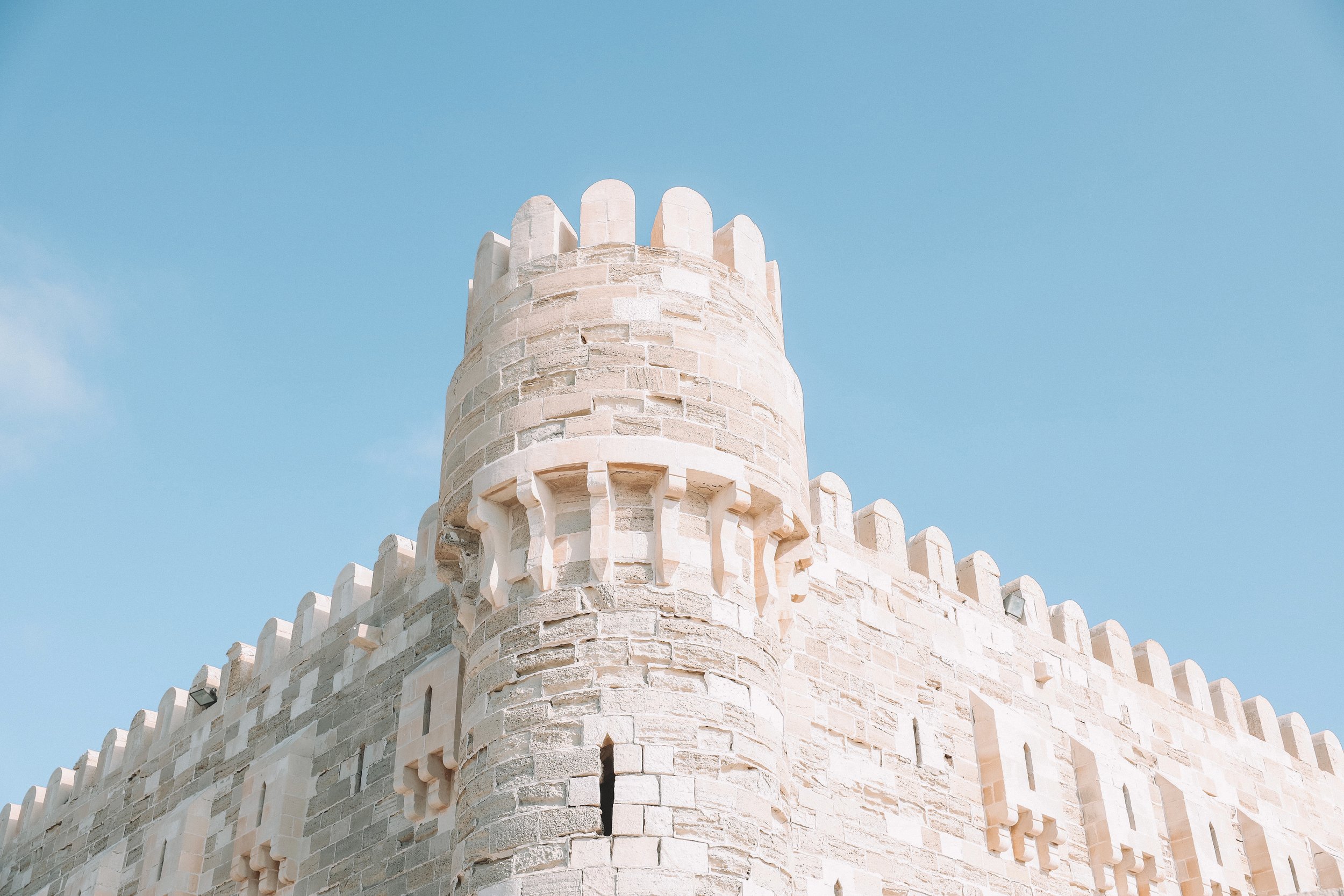 One of the main towers - Citadel of Qaitbay - Alexandria - Egypt