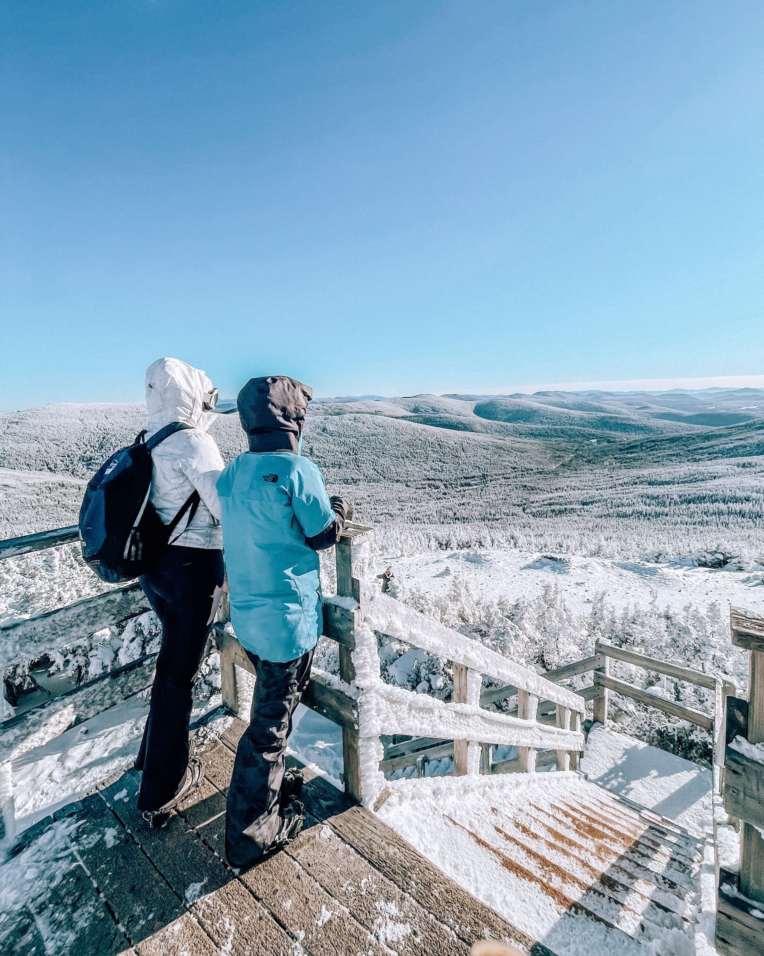 Two friends admiring the view - Mount Gosford - Eastern Townships - Quebec - Canada