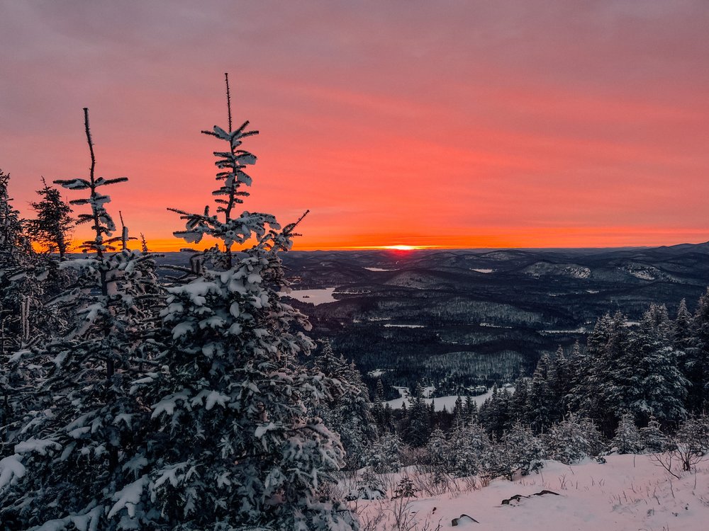Red and orange sunset - Mount Kaaikop - Laurentides - Quebec - Canada