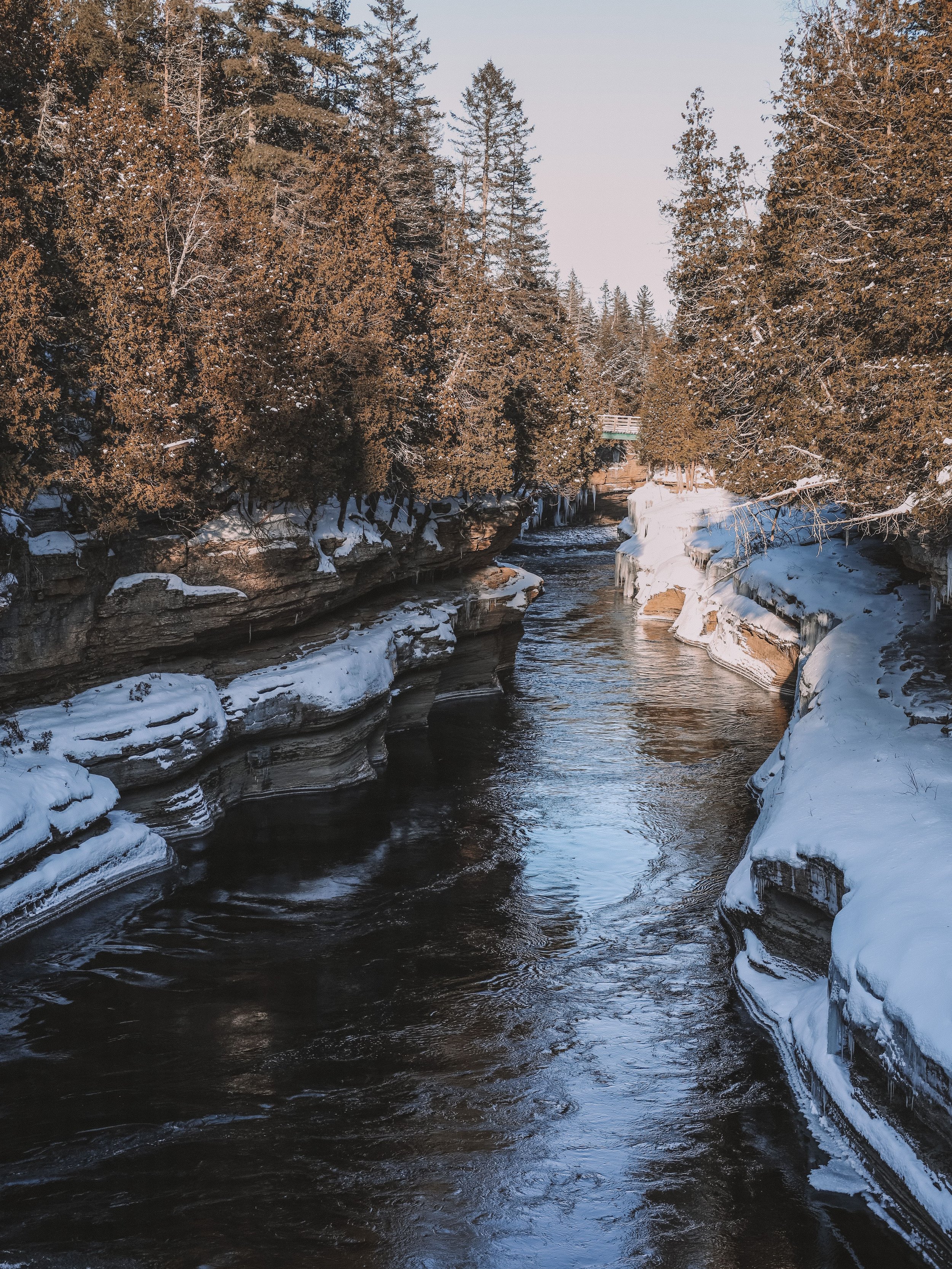 The stunning gorge during golden hour - Gorges de la Rivière Sainte-Anne - Portneuf - Quebec - Canada