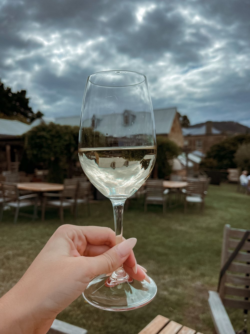 A glass of riesling - Pooley Wines - Richmond - Tasmania - Australia