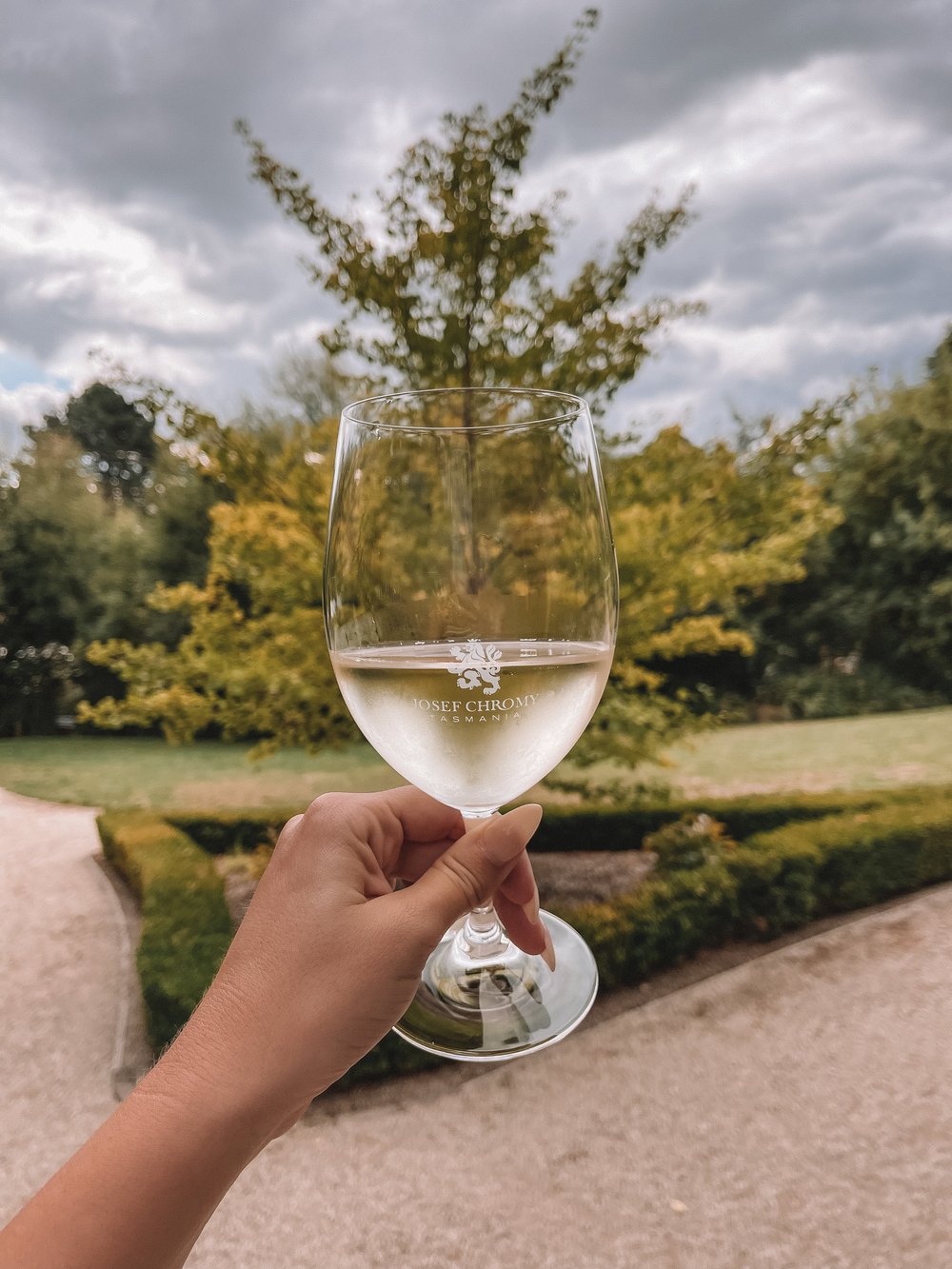 Glass of Chardonnay - Josef Chromy Wines - Launceston - Tasmania - Australia