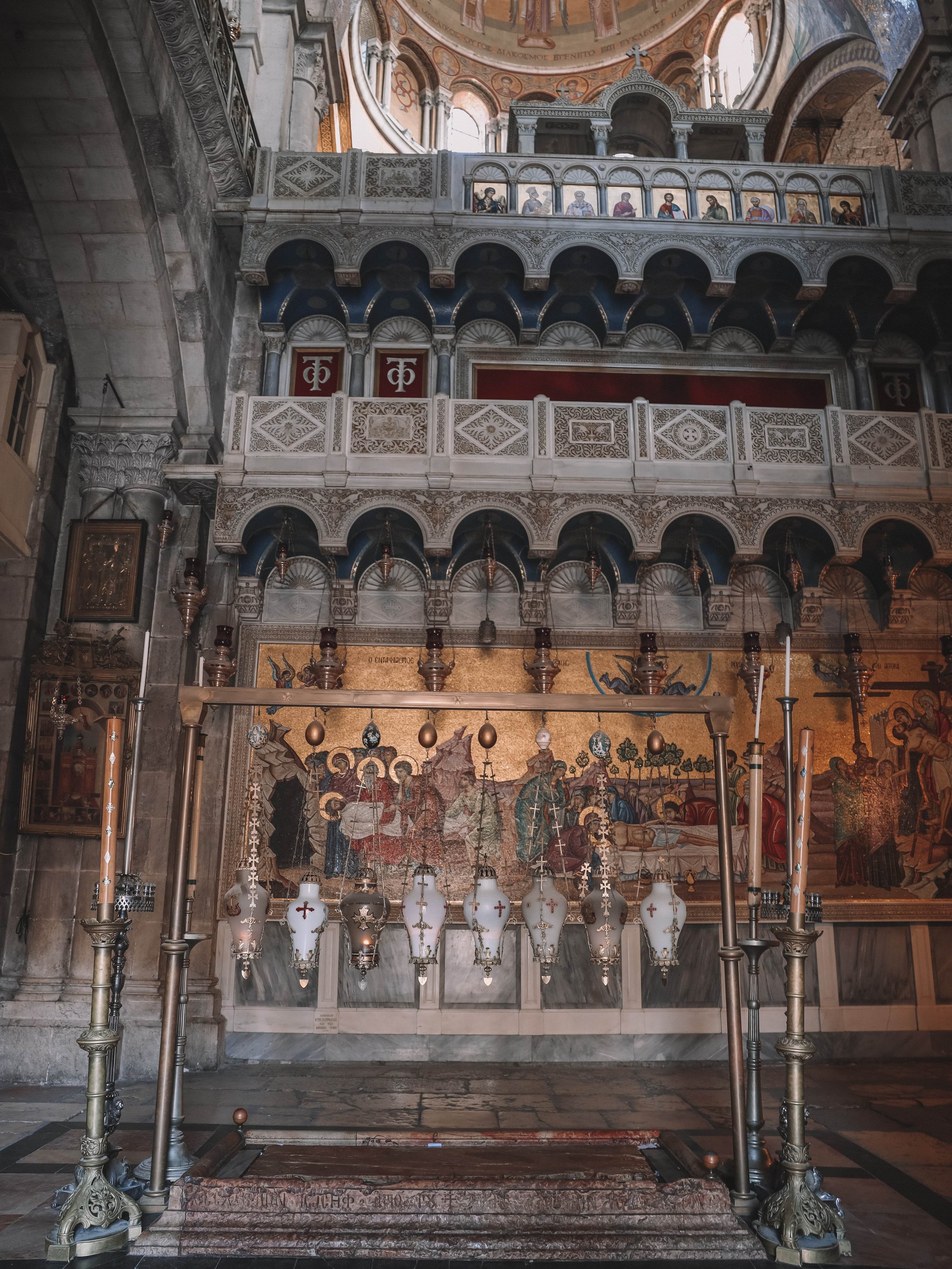 L'intérieur de l'église du Saint-Sépulcre - Vieille Ville - Jérusalem - Israël