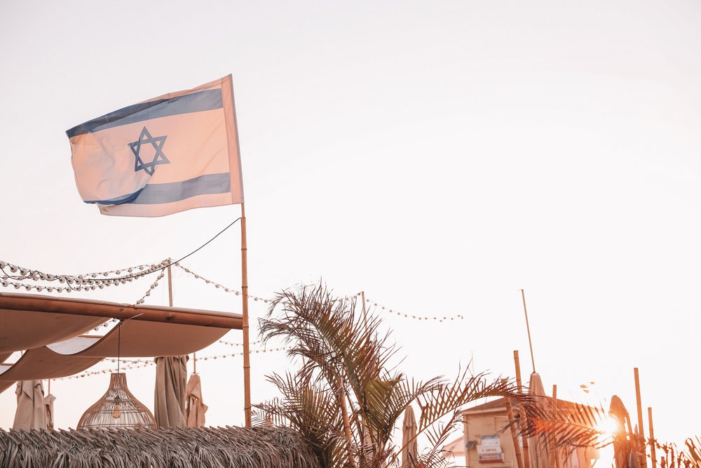 Israeli flag at the beach - Tel Aviv - Israel