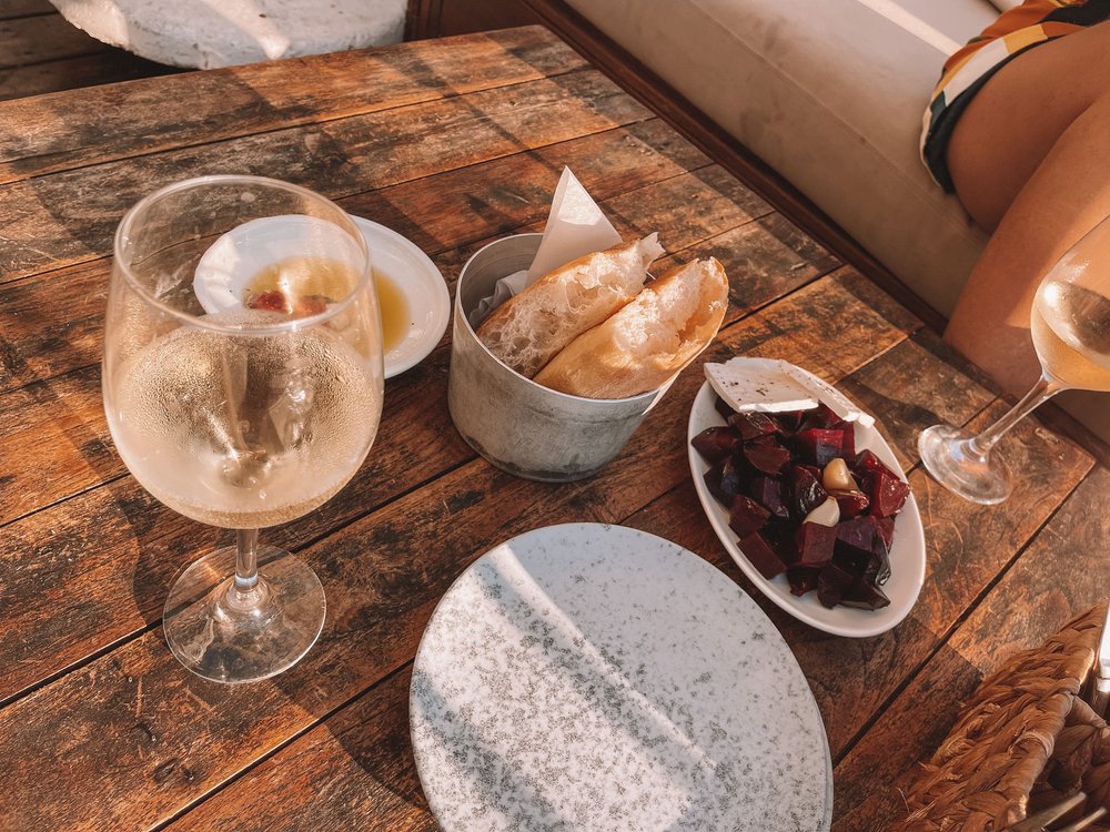 Wine and snacks at Loulie - Tel Aviv - Israel