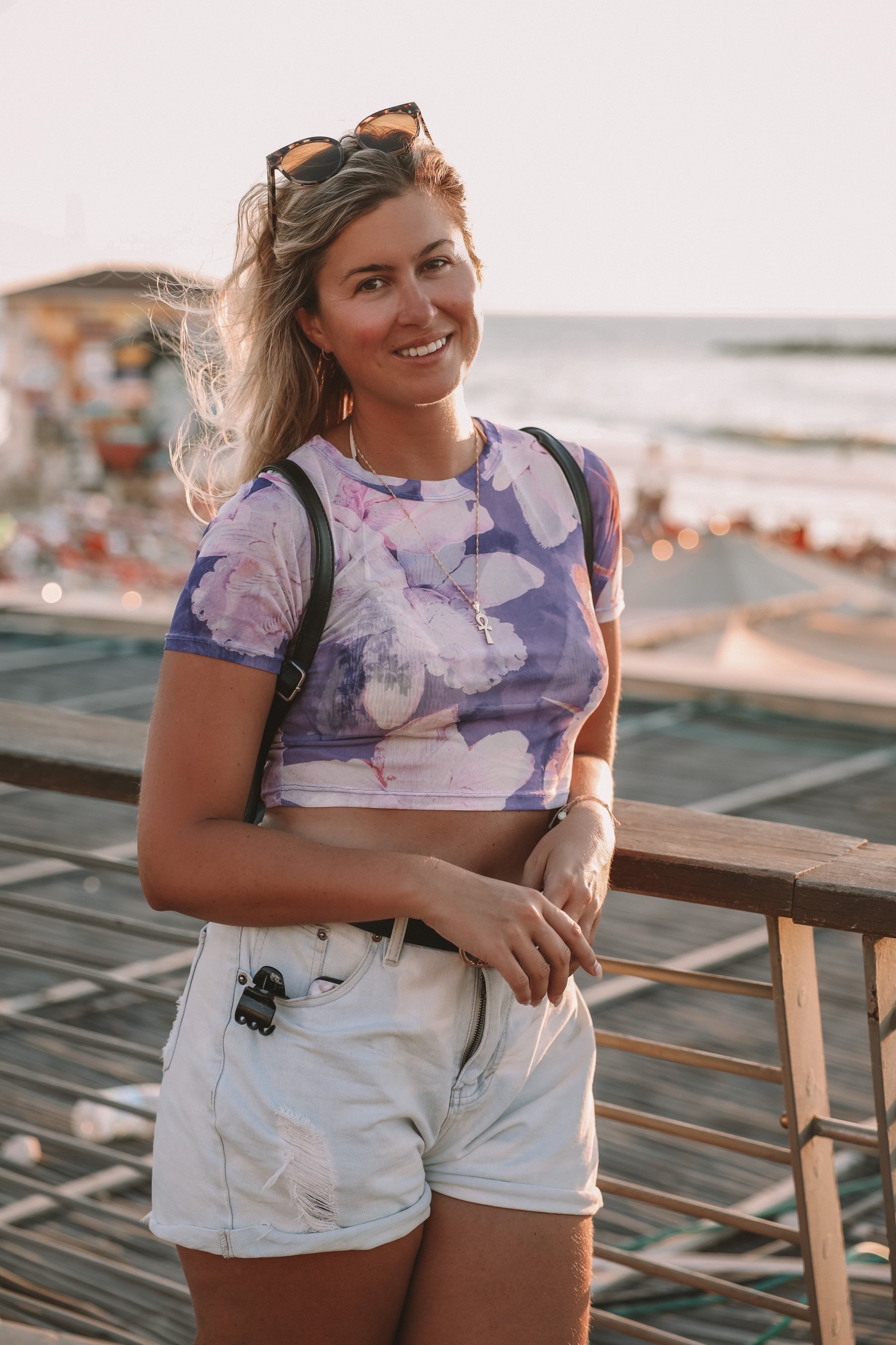 Striking a pose during sunset Tel Aviv Beach - Tel Aviv - Israel