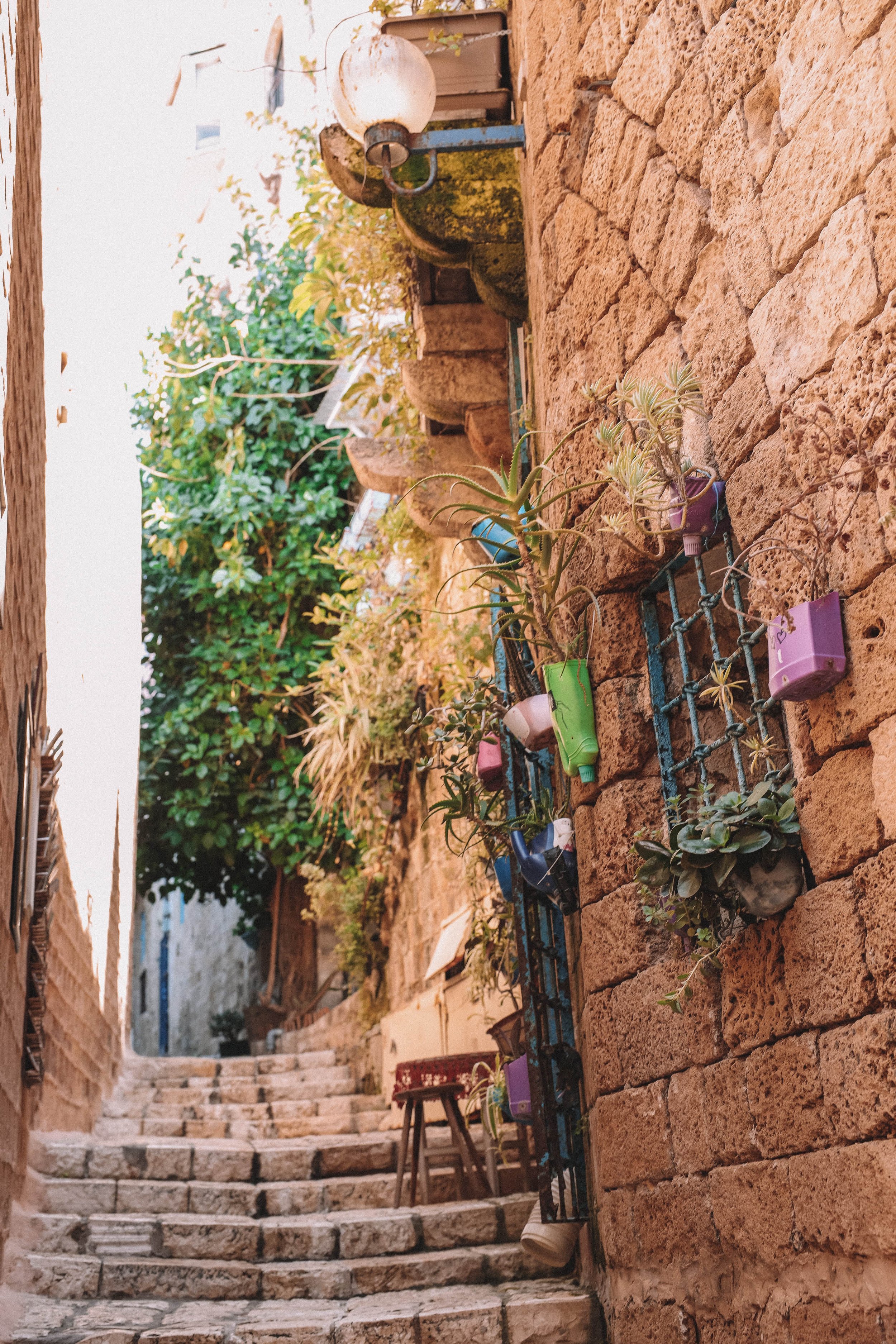 Petite rue mignonne et escalier à Old Jaffa - Tel Aviv - Israël