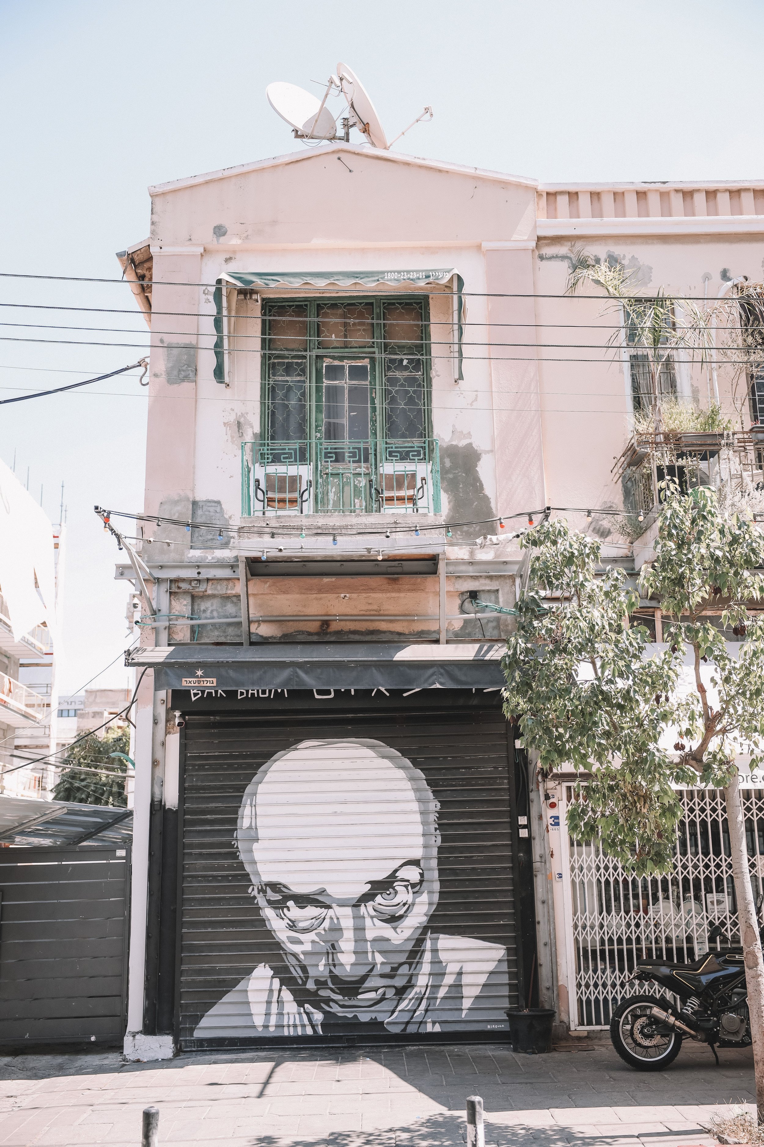 Bald man graffiti - Florentine - Tel Aviv - Israel