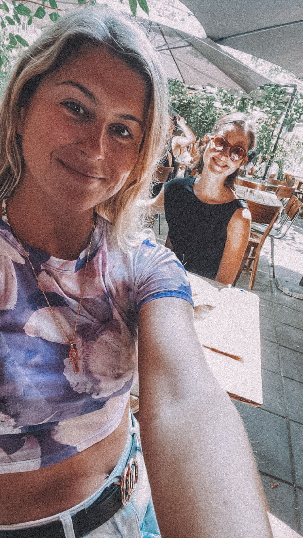 Mon amie Marie et moi en train de déjeuner - Restaurant Bicicletta - Florentine - Tel Aviv - Israël