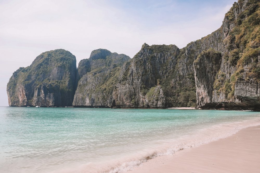 Empty Beach with no tourists - Maya Bay - Maya Bay Day Trip - Krabi - Thailand