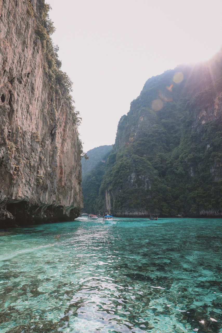 Turquoise water of Pi Leh Lagoon - Maya Bay Day Trip - Krabi - Thailand