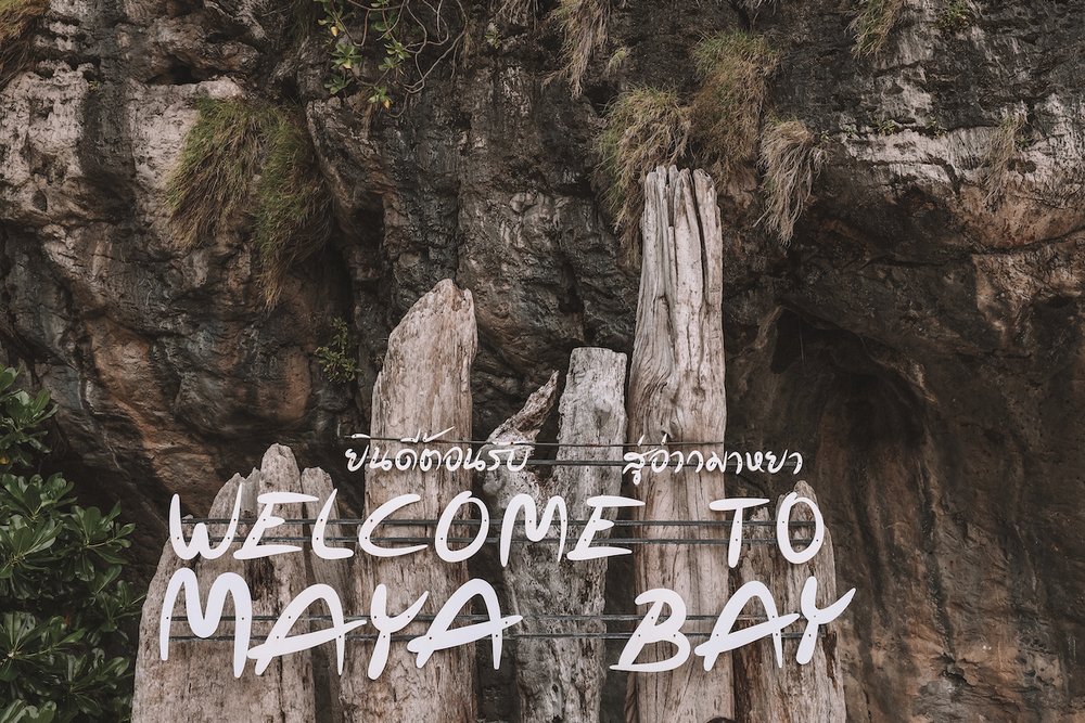 Welcome to Maya Bay Sign - Koh Phi Phi - Krabi - Thailand