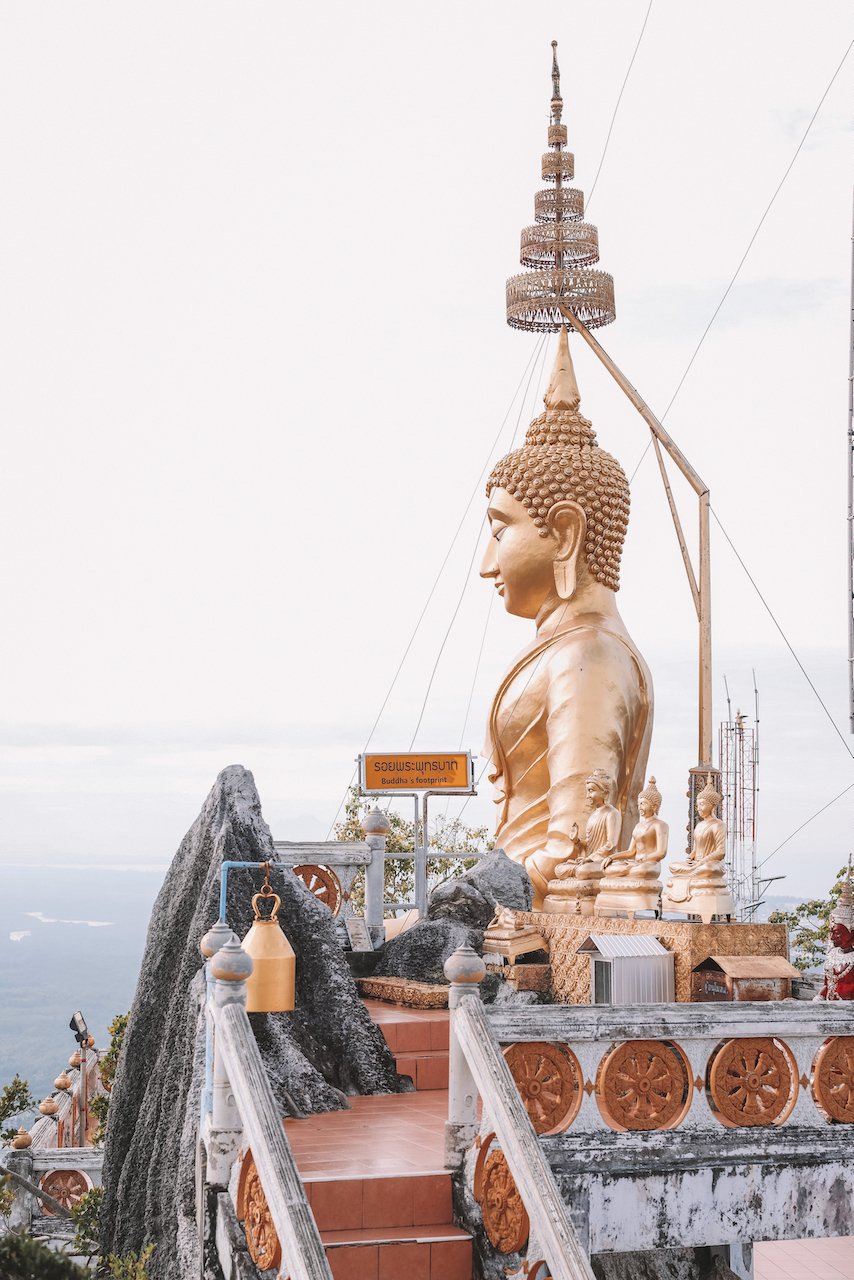 Golden Buddha at the top - Tiger Cave Temple - Krabi - Thailand