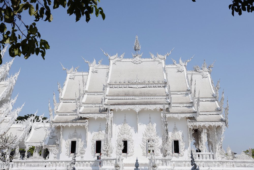Side view of the temple only - White Temple (Wat Rong Khun) - Chiang Rai - Northern Thailand